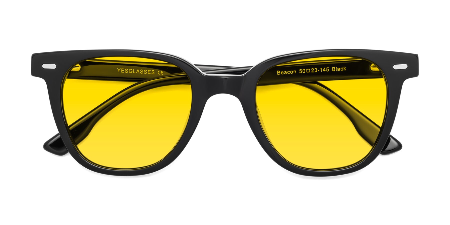 Folded Front of Beacon in Black with Yellow Tinted Lenses