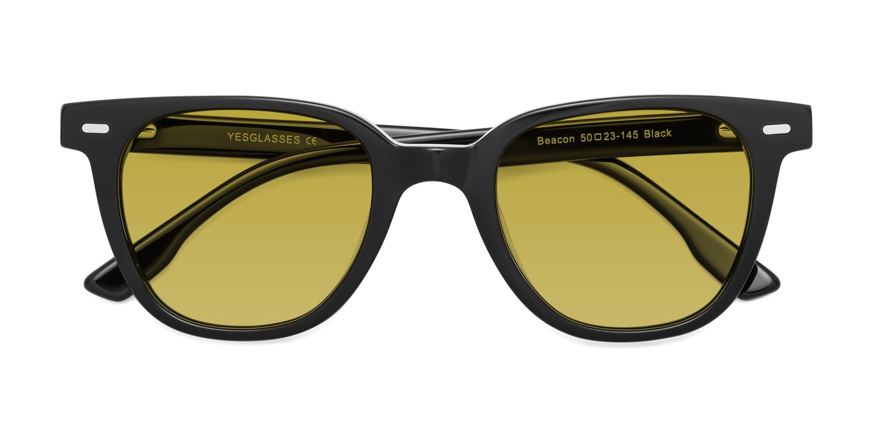 Folded Front of Beacon in Black with Champagne Tinted Lenses