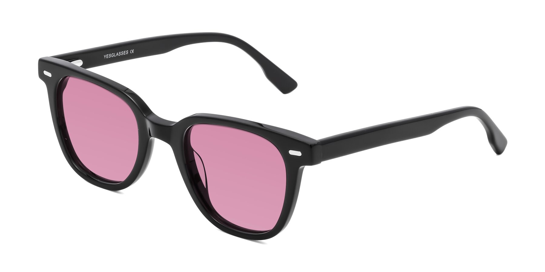 Angle of Beacon in Black with Medium Wine Tinted Lenses