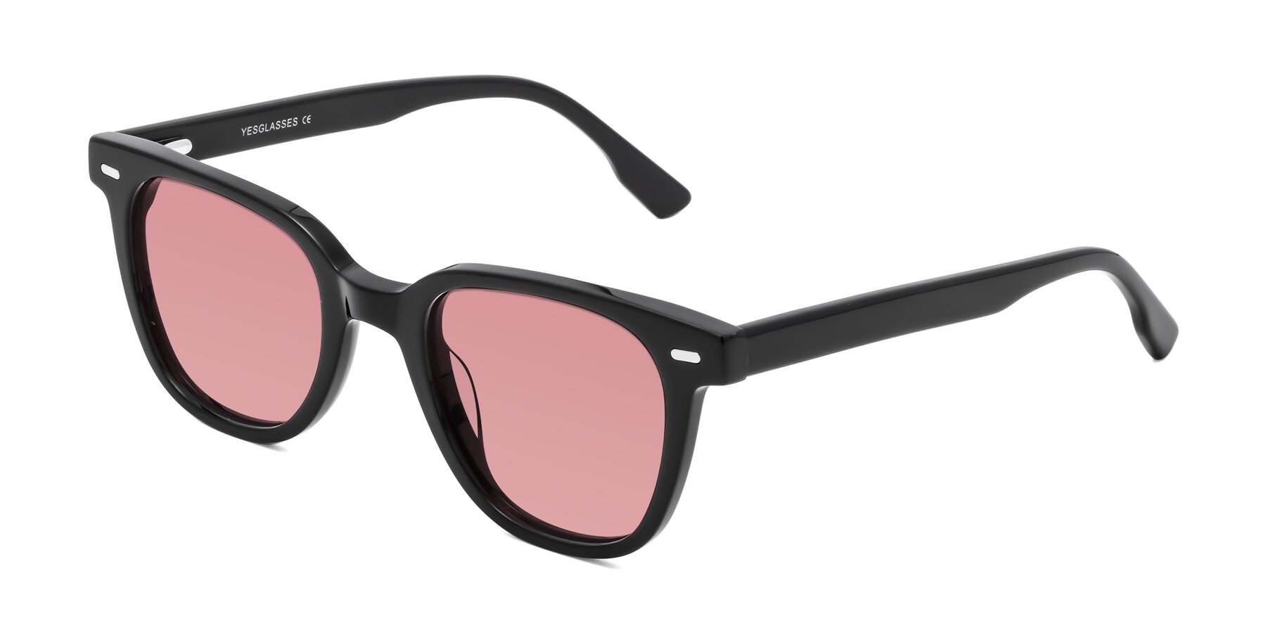 Angle of Beacon in Black with Medium Garnet Tinted Lenses