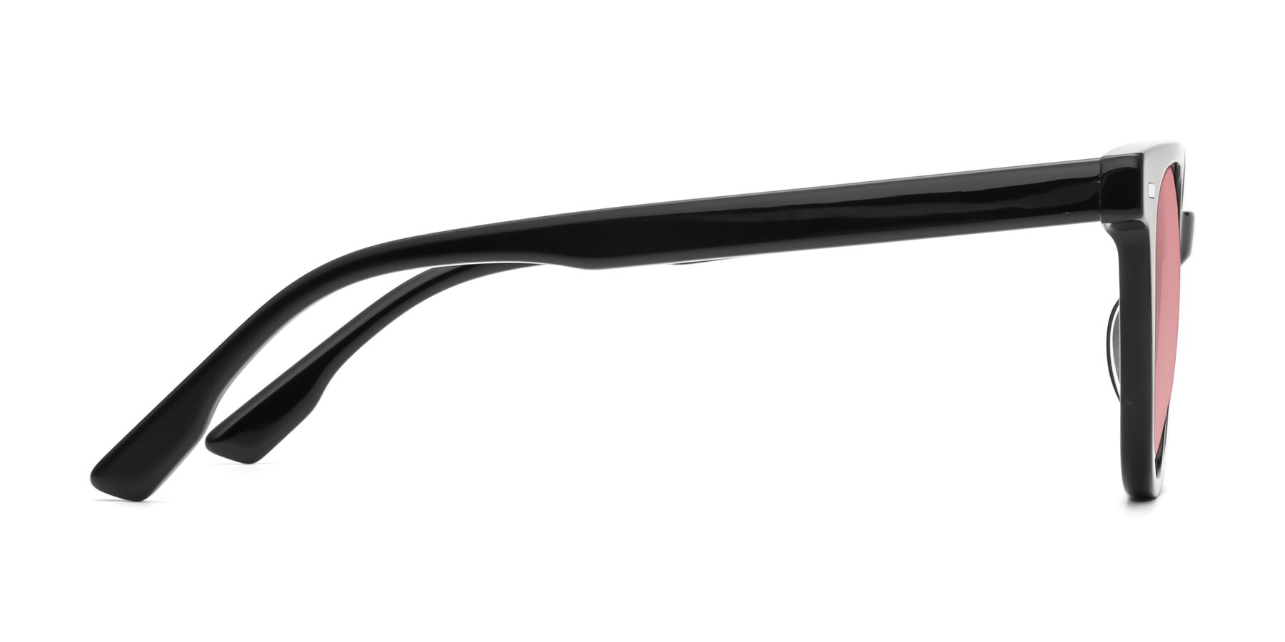 Side of Beacon in Black with Medium Garnet Tinted Lenses