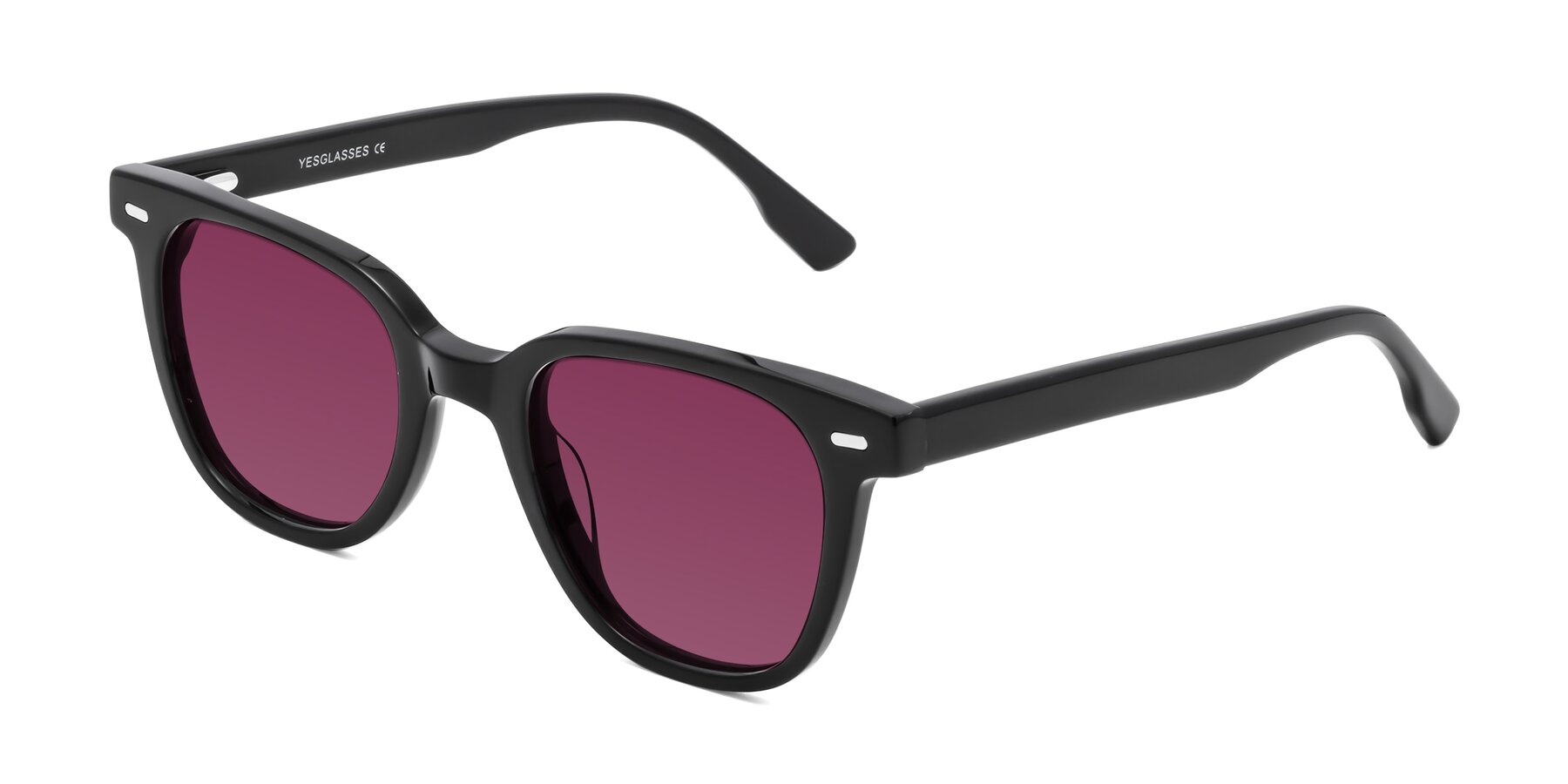 Angle of Beacon in Black with Wine Tinted Lenses