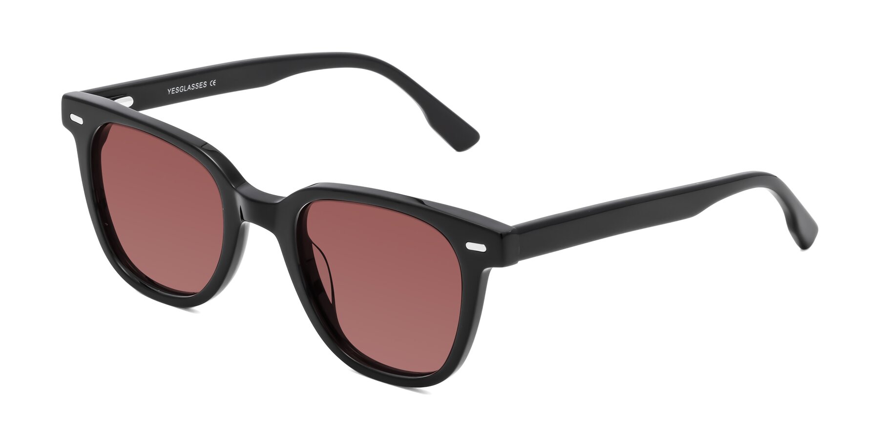 Angle of Beacon in Black with Garnet Tinted Lenses