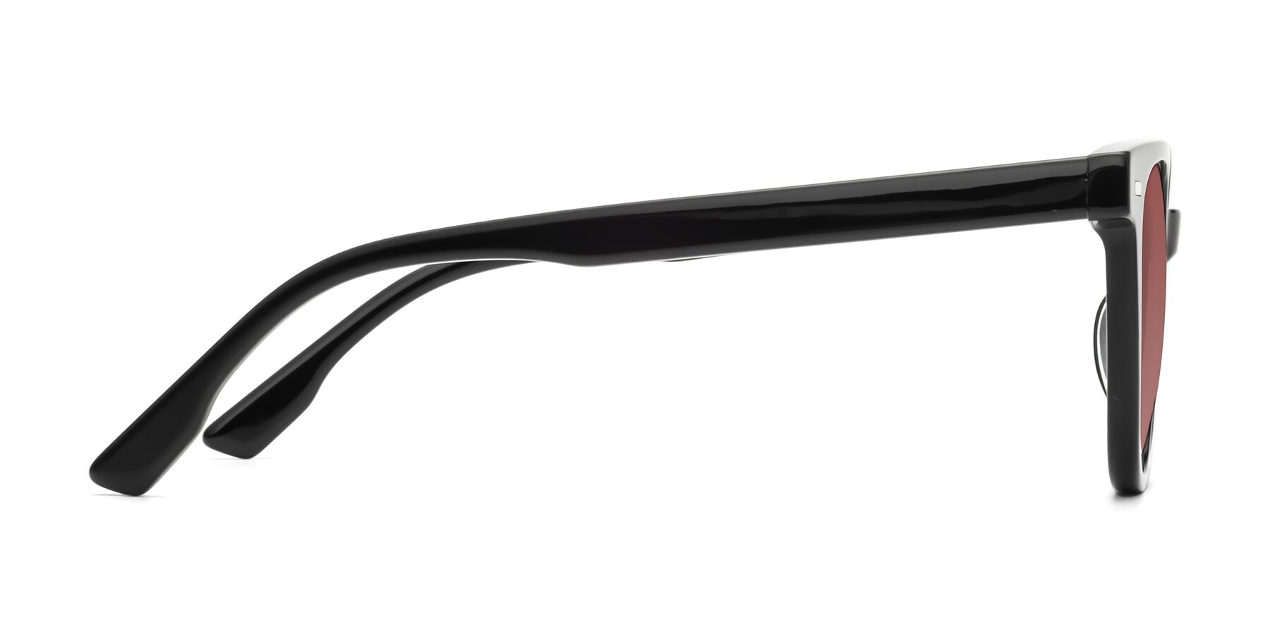 Side of Beacon in Black with Garnet Tinted Lenses