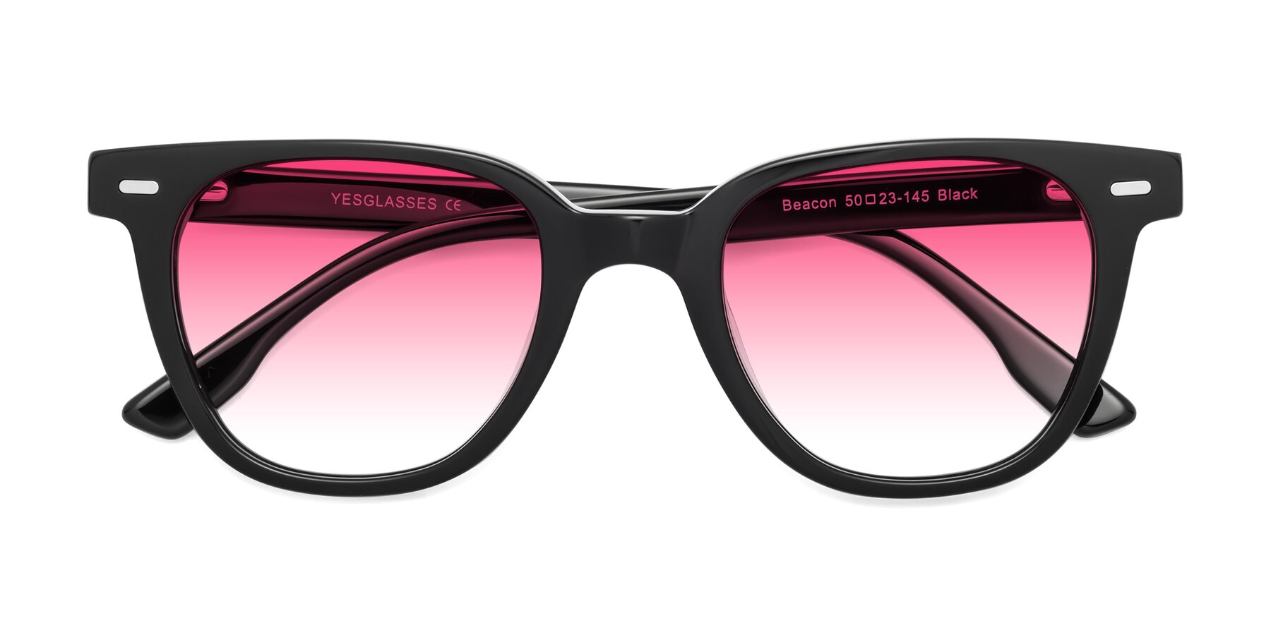 Folded Front of Beacon in Black with Pink Gradient Lenses