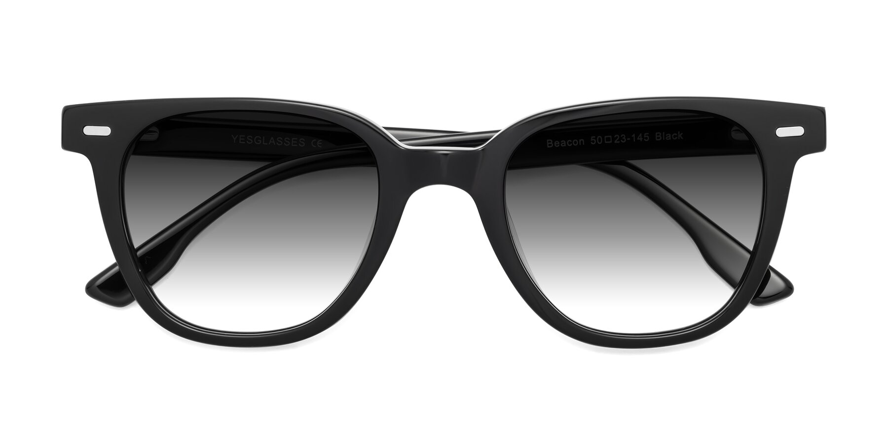 Folded Front of Beacon in Black with Gray Gradient Lenses