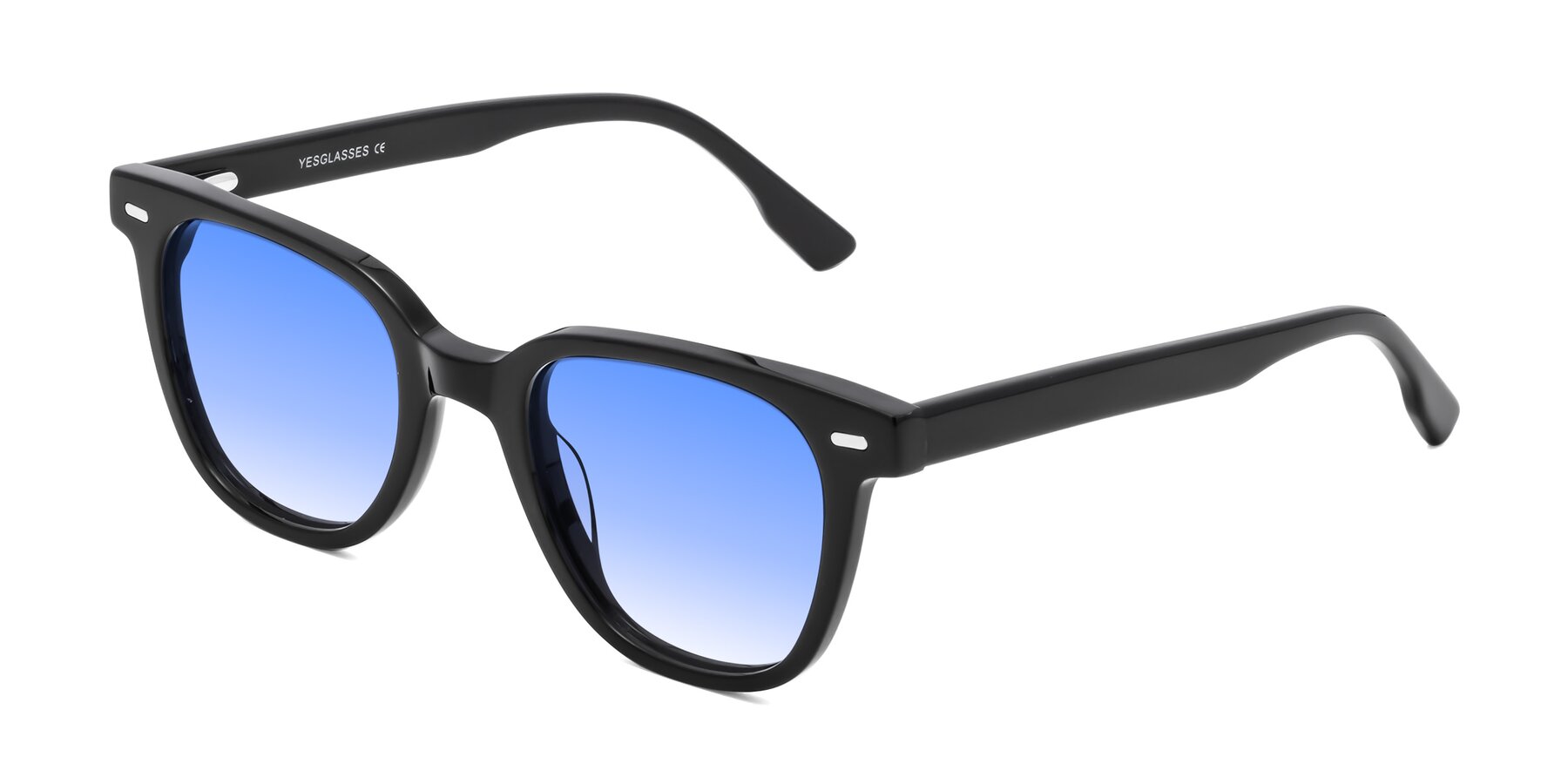 Angle of Beacon in Black with Blue Gradient Lenses