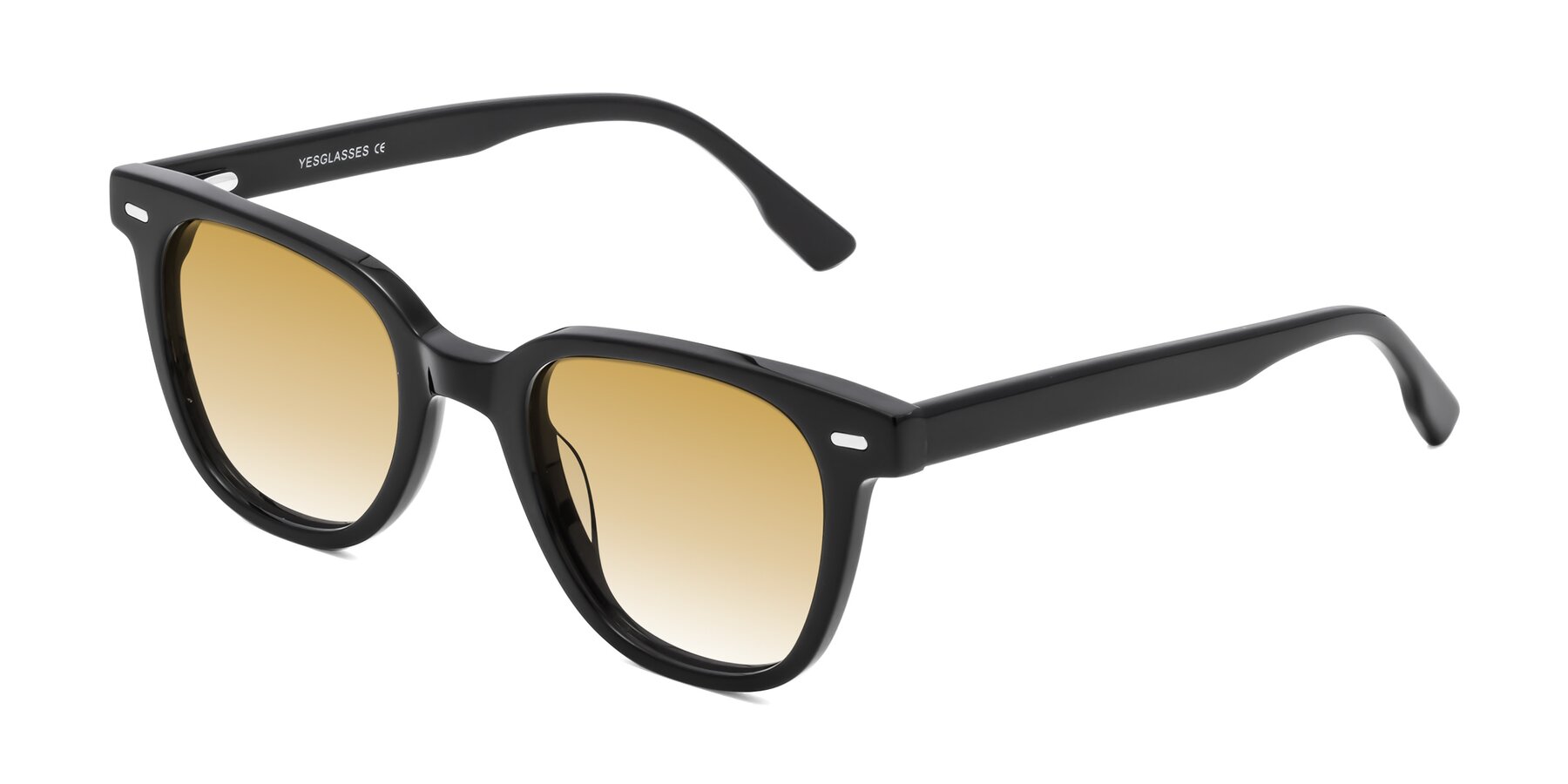 Angle of Beacon in Black with Champagne Gradient Lenses