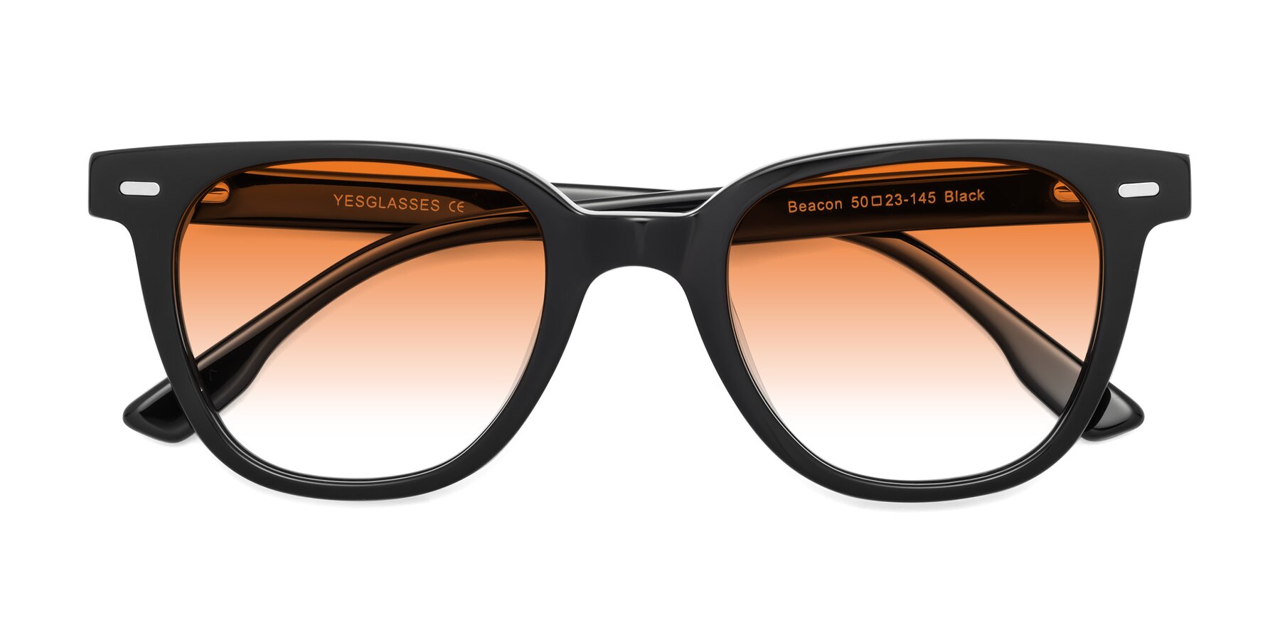 Folded Front of Beacon in Black with Orange Gradient Lenses