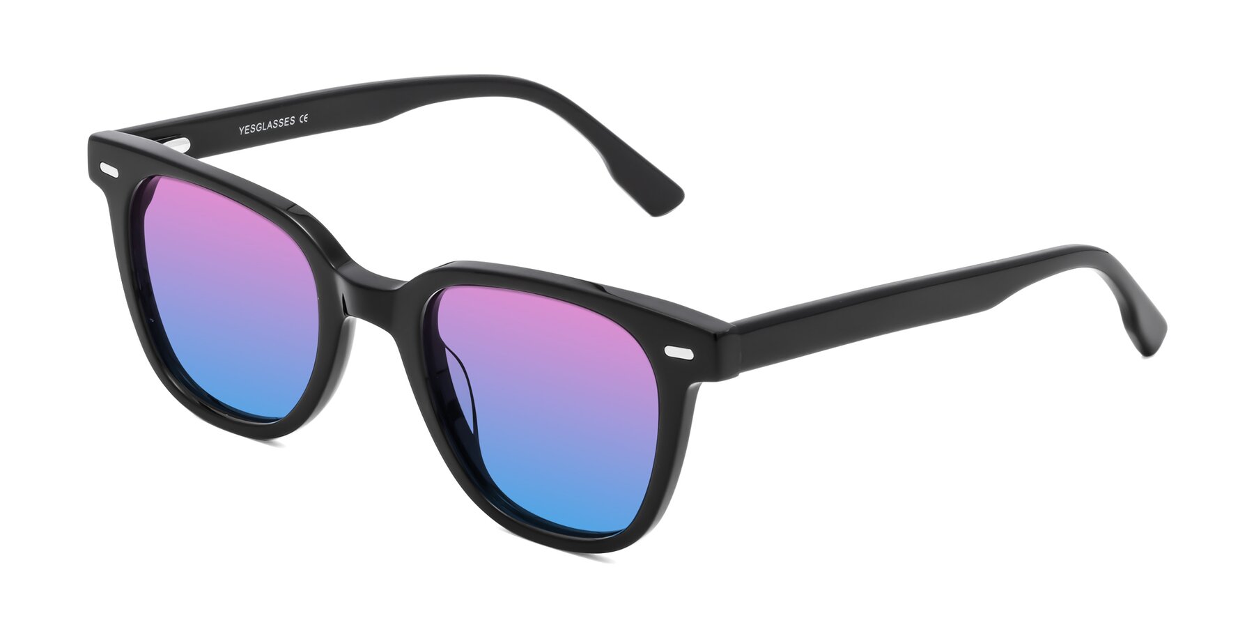Angle of Beacon in Black with Pink / Blue Gradient Lenses