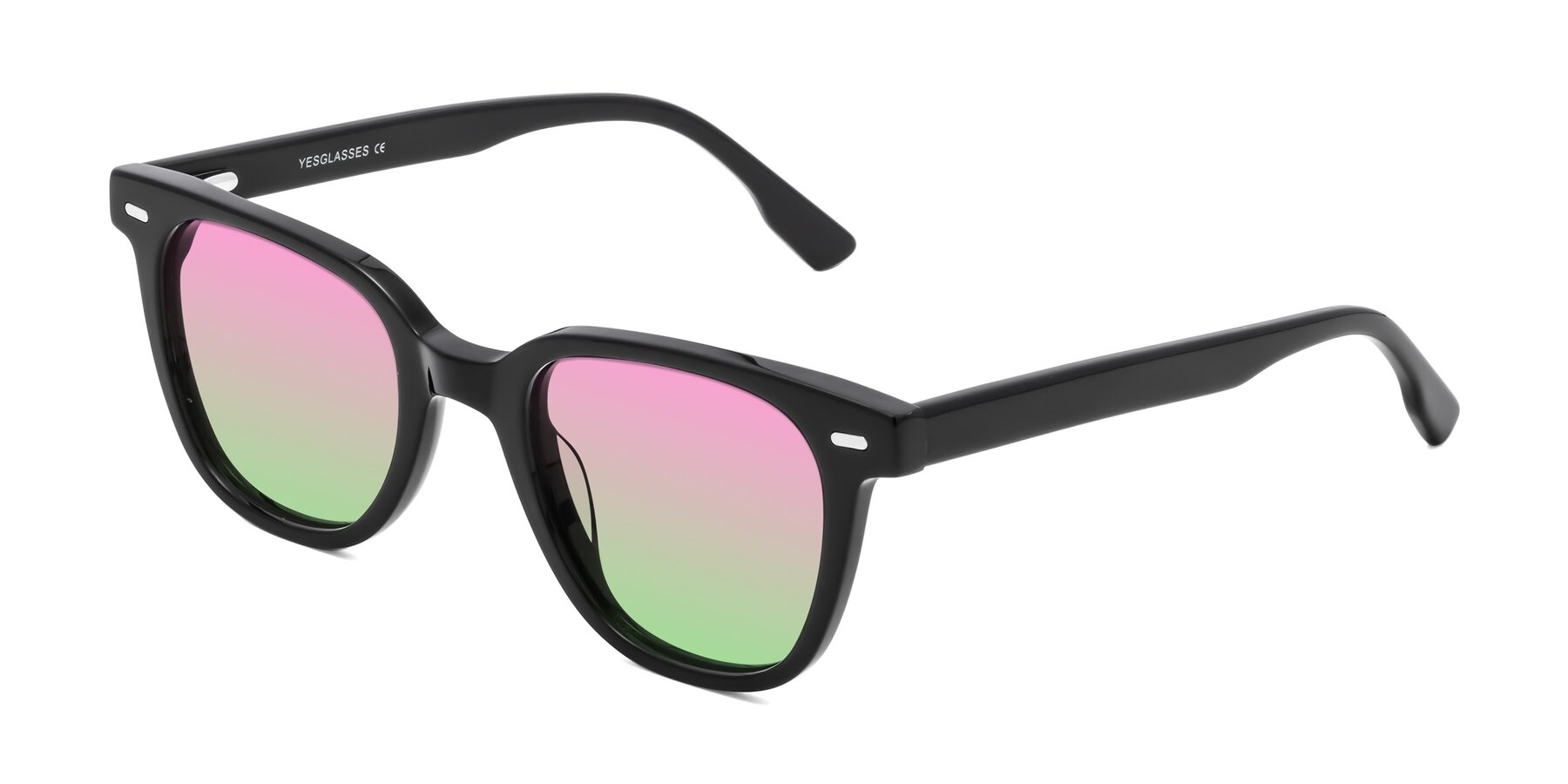 Angle of Beacon in Black with Pink / Green Gradient Lenses