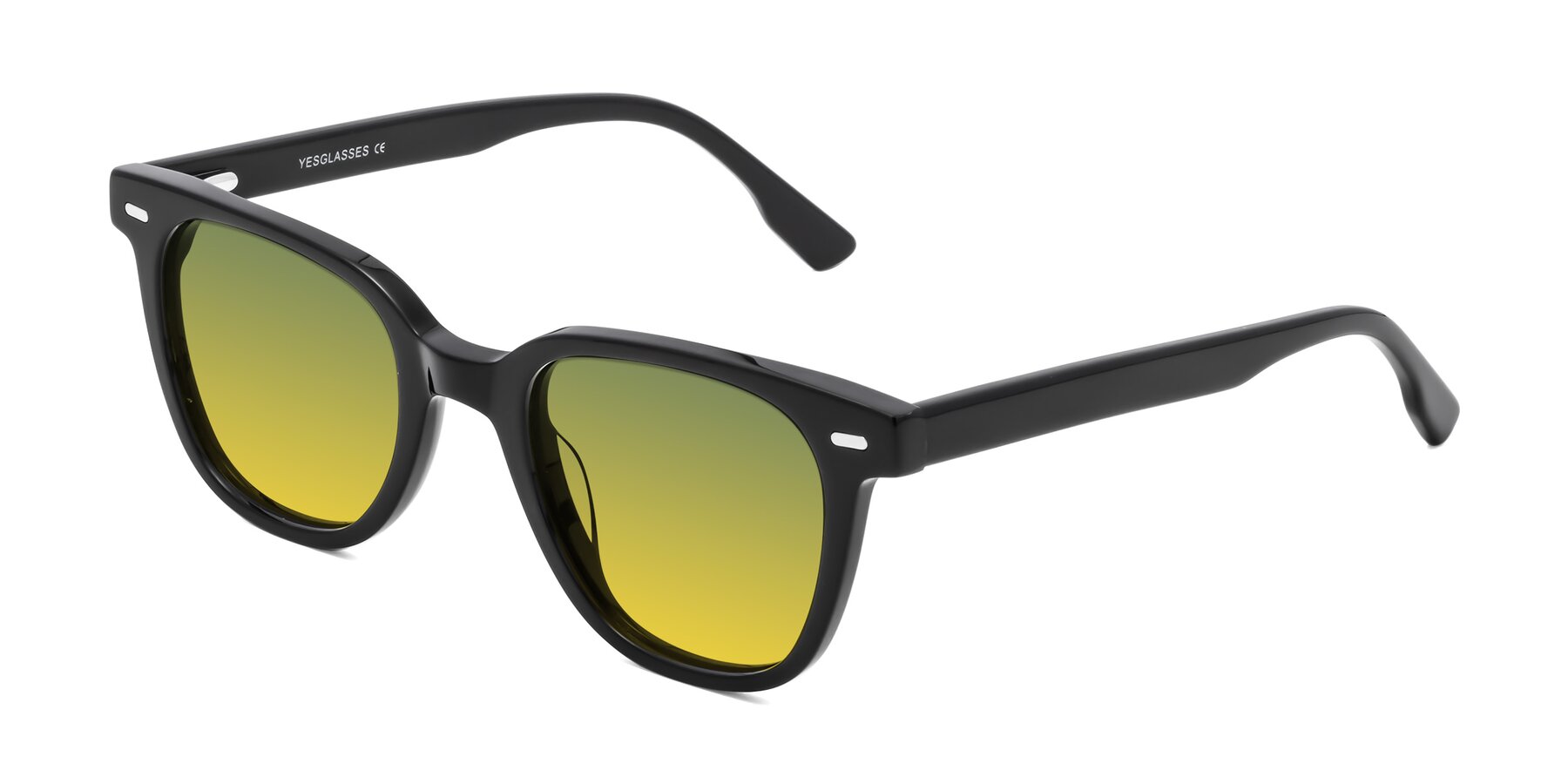 Angle of Beacon in Black with Green / Yellow Gradient Lenses
