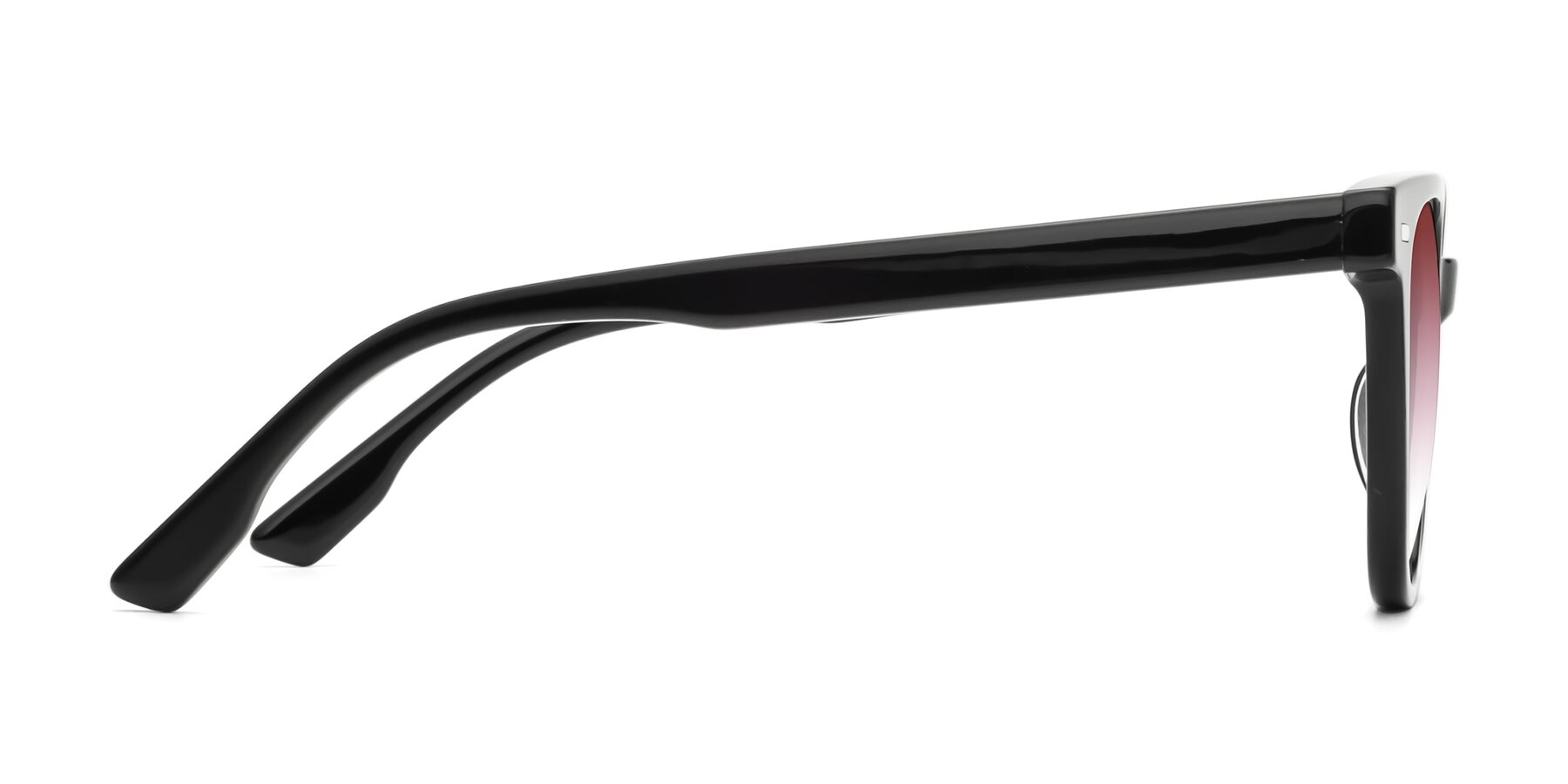 Side of Beacon in Black with Garnet Gradient Lenses