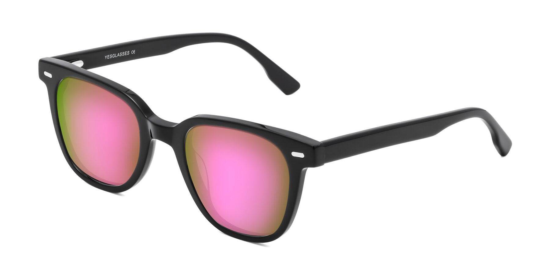 Angle of Beacon in Black with Pink Mirrored Lenses