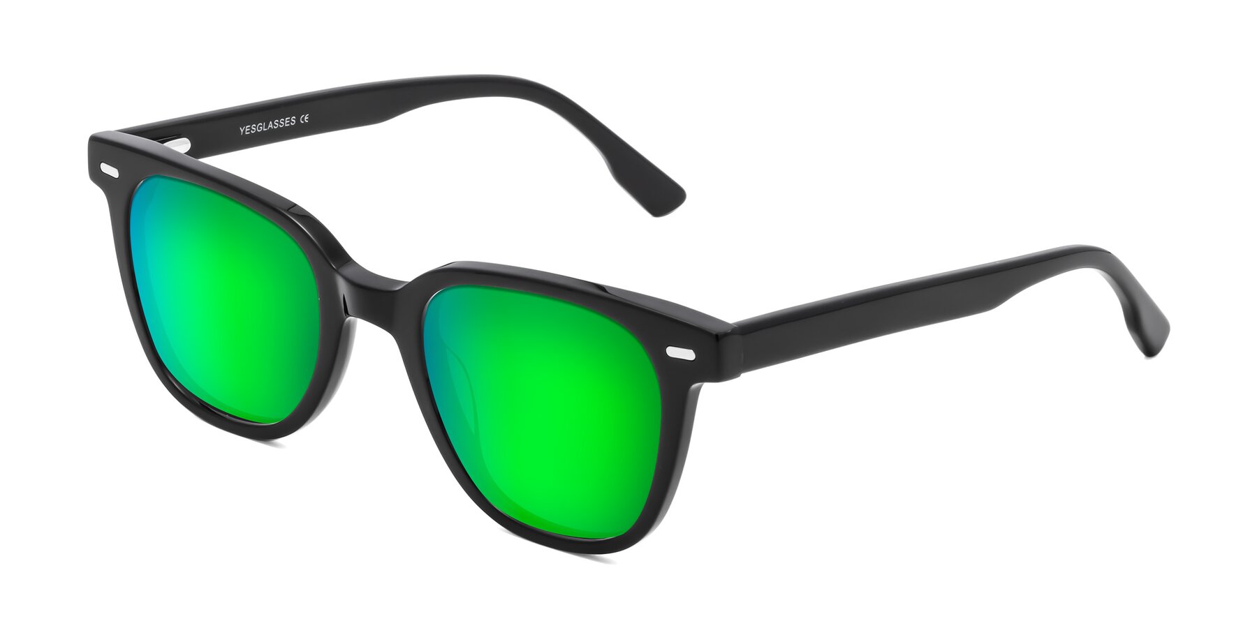 Angle of Beacon in Black with Green Mirrored Lenses