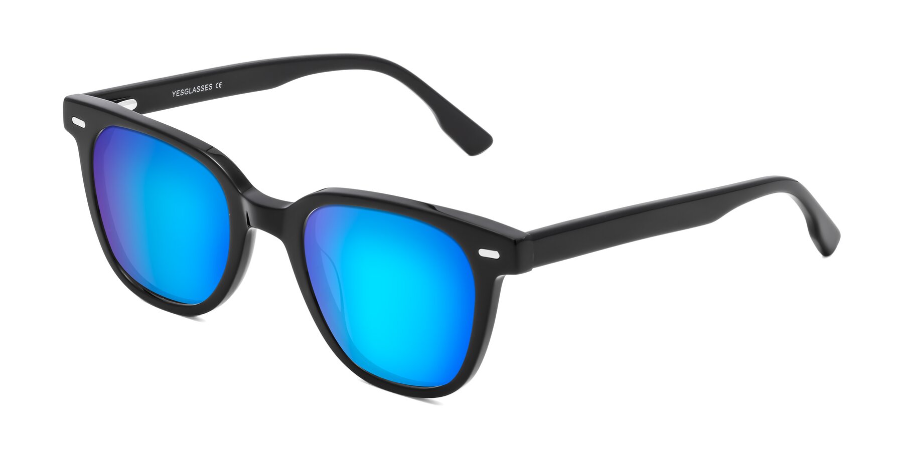 Angle of Beacon in Black with Blue Mirrored Lenses