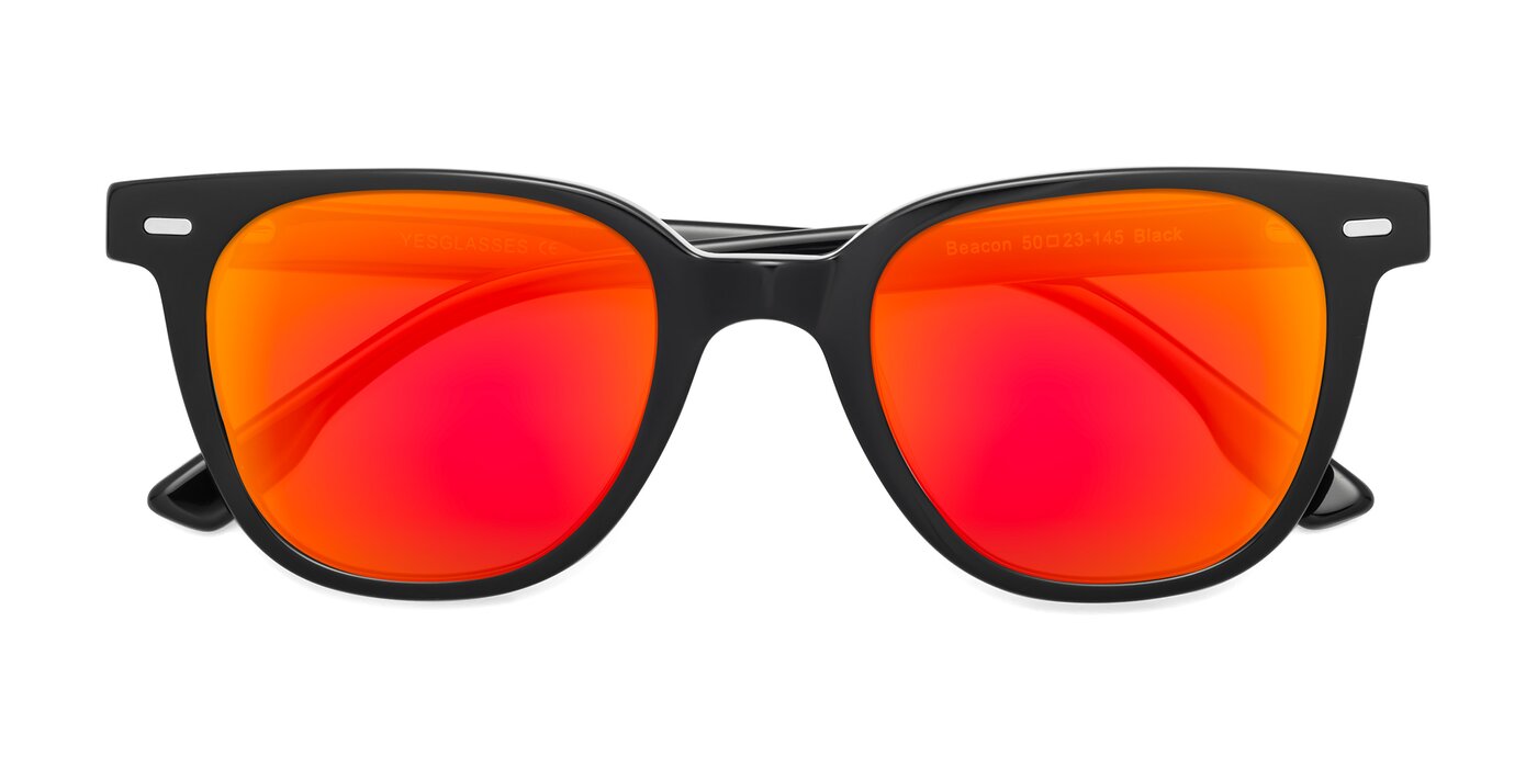Beacon - Black Flash Mirrored Sunglasses