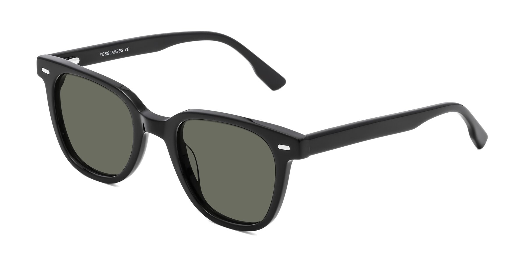 Angle of Beacon in Black with Gray Polarized Lenses