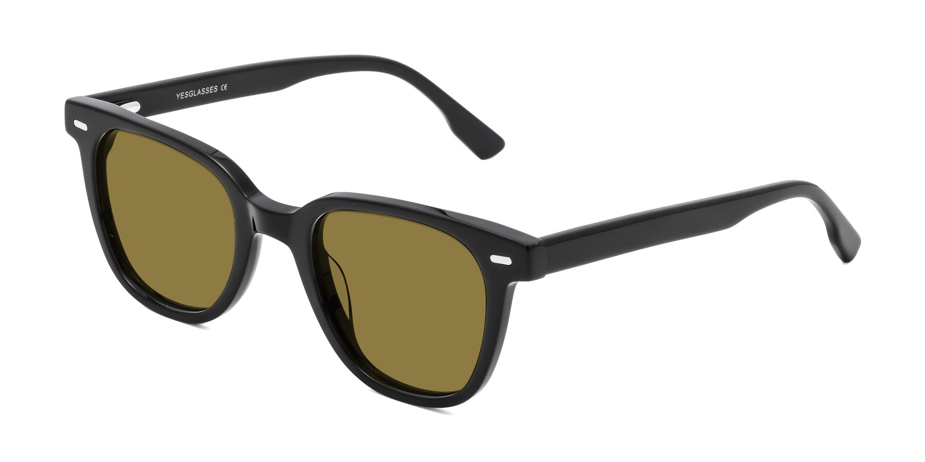 Angle of Beacon in Black with Brown Polarized Lenses