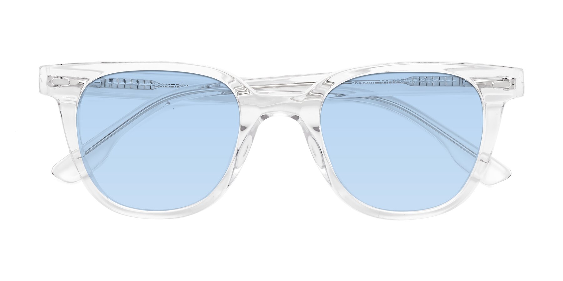 Folded Front of Beacon in Clear with Light Blue Tinted Lenses