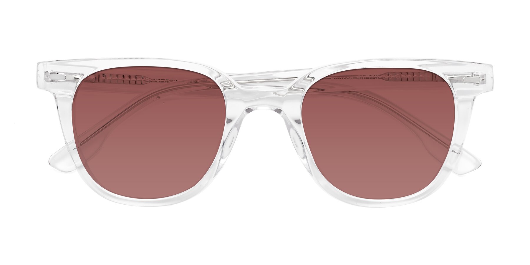 Folded Front of Beacon in Clear with Garnet Tinted Lenses