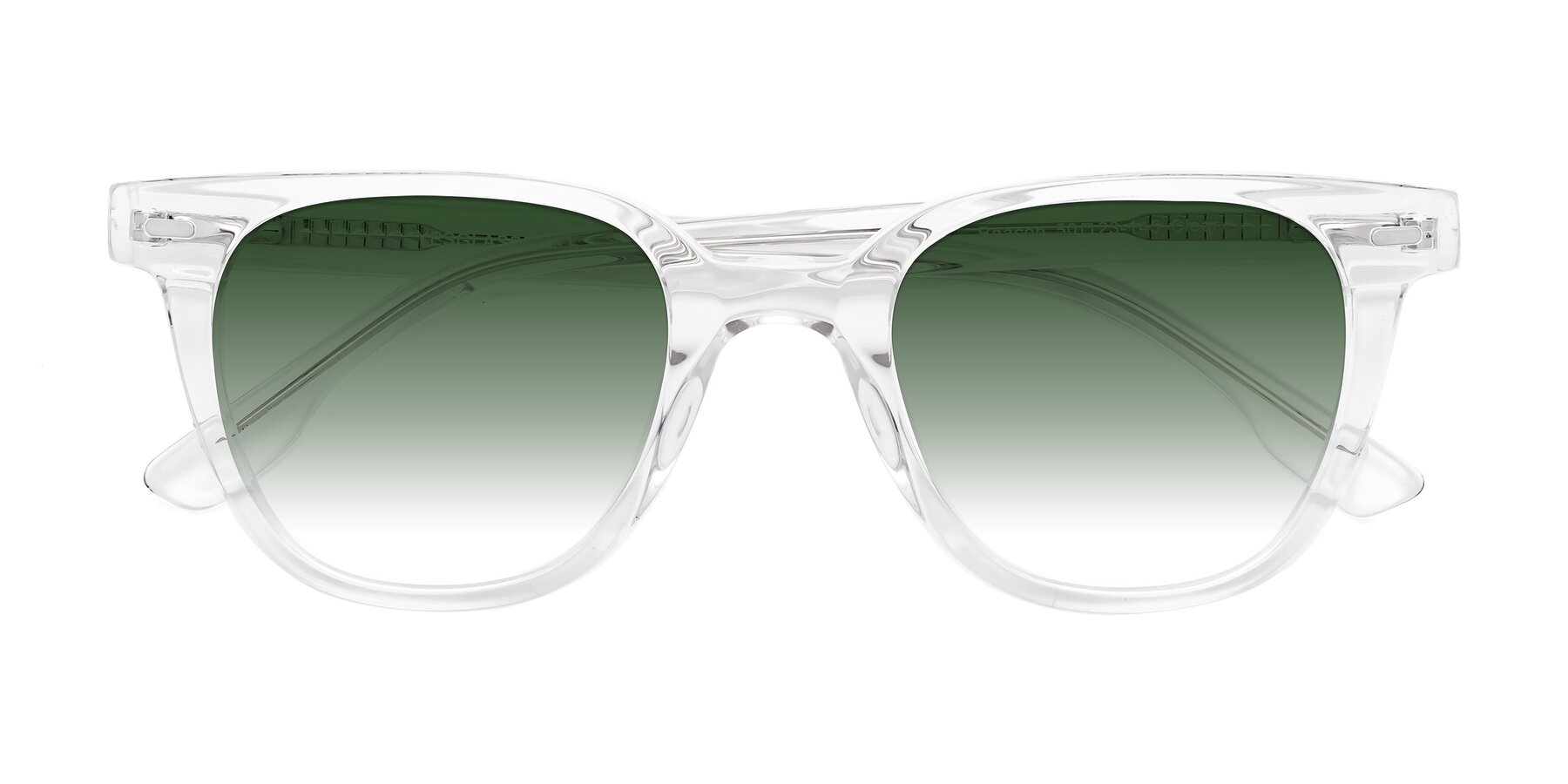 Folded Front of Beacon in Clear with Green Gradient Lenses