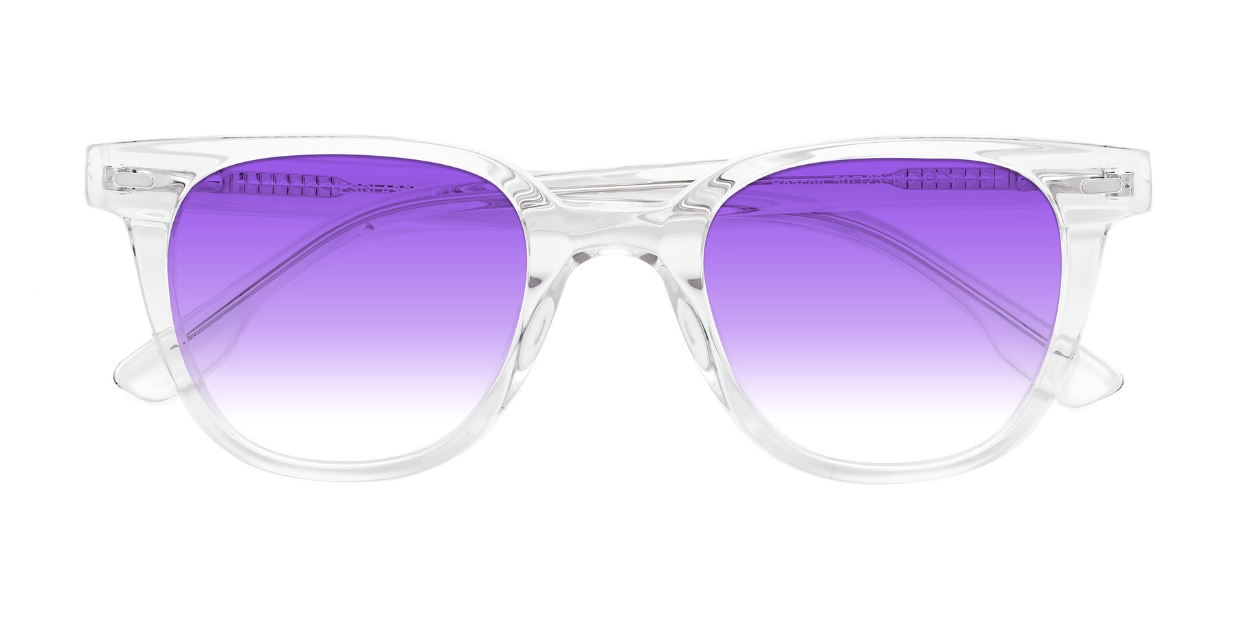 Folded Front of Beacon in Clear with Purple Gradient Lenses