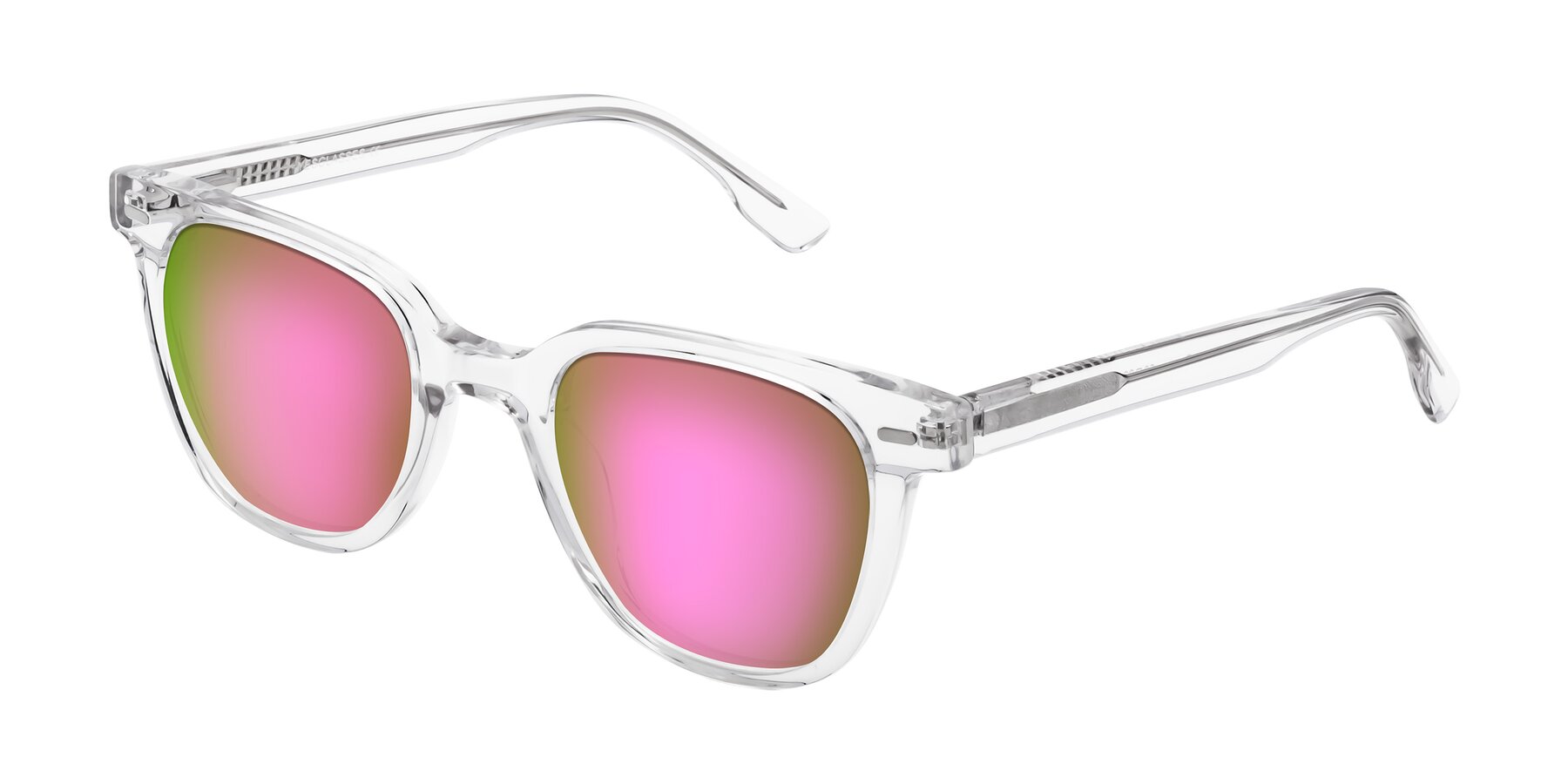 Angle of Beacon in Clear with Pink Mirrored Lenses