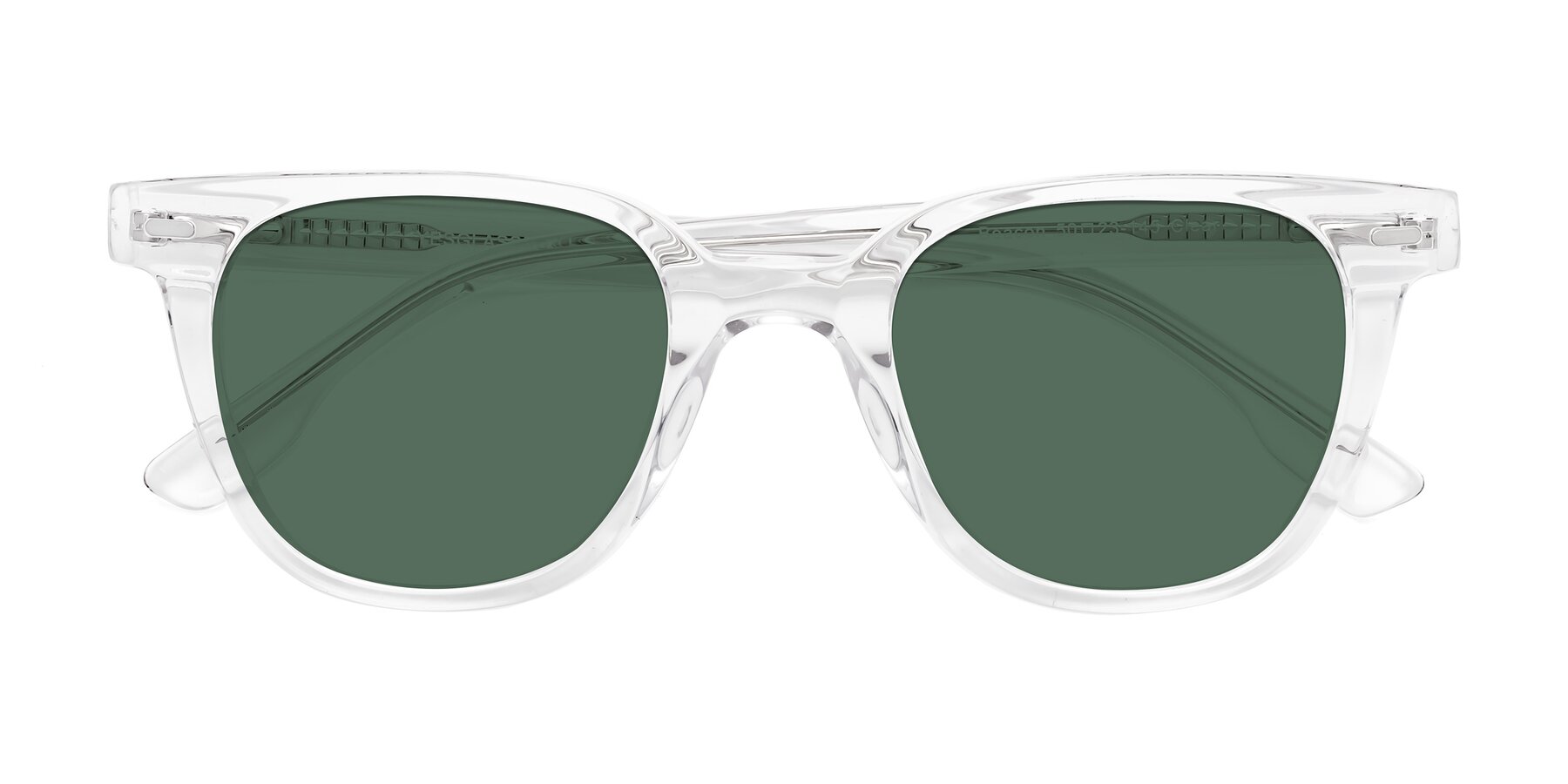 Folded Front of Beacon in Clear with Green Polarized Lenses