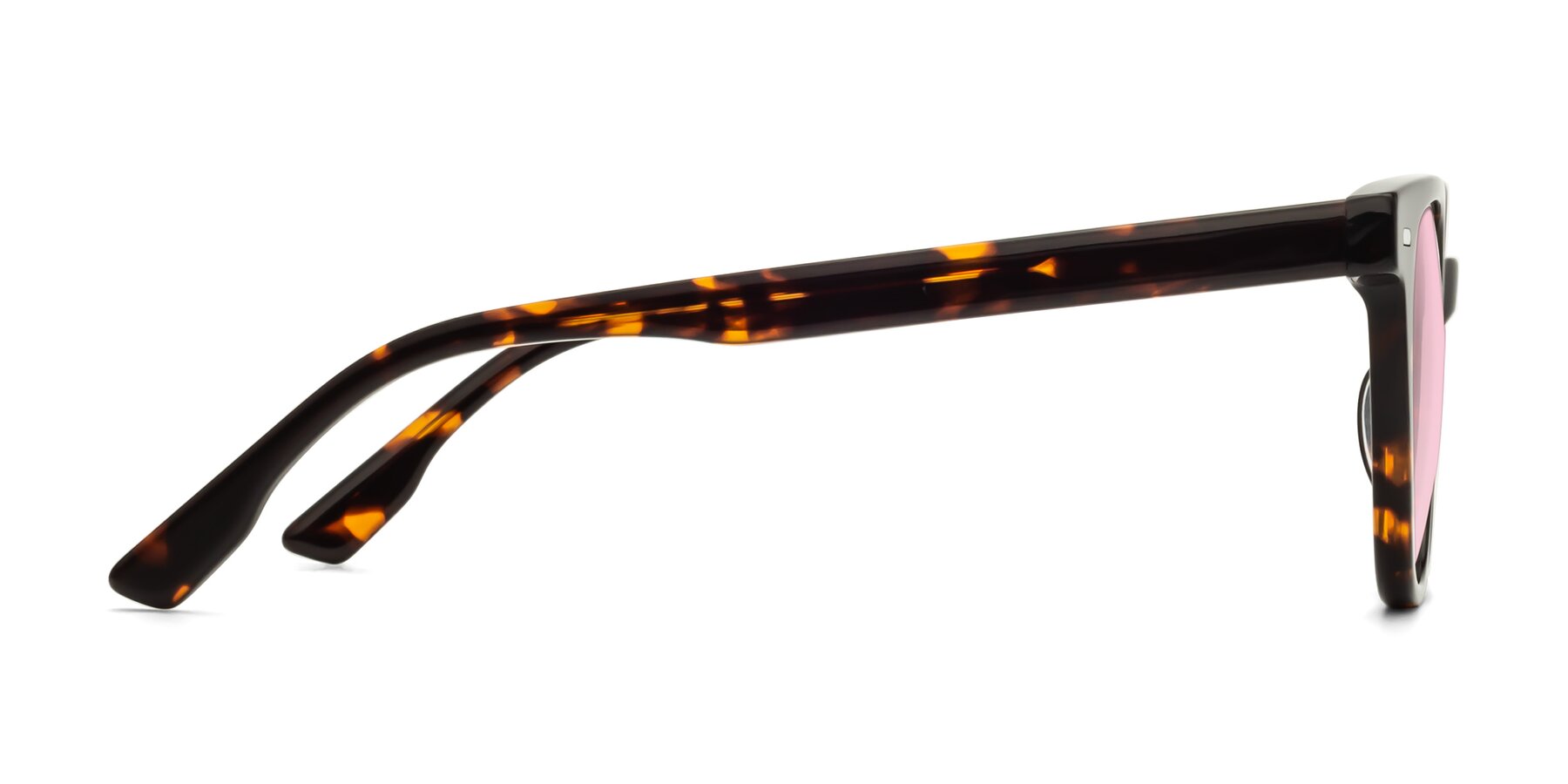 Side of Beacon in Tortoise with Light Pink Tinted Lenses