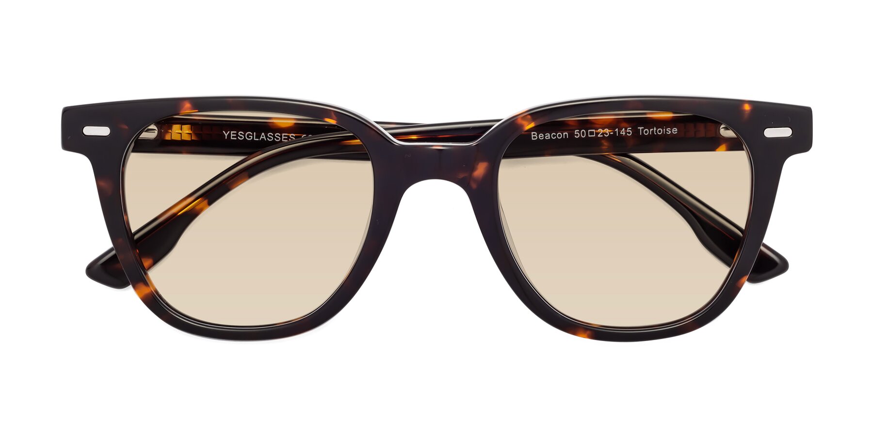 Folded Front of Beacon in Tortoise with Light Brown Tinted Lenses