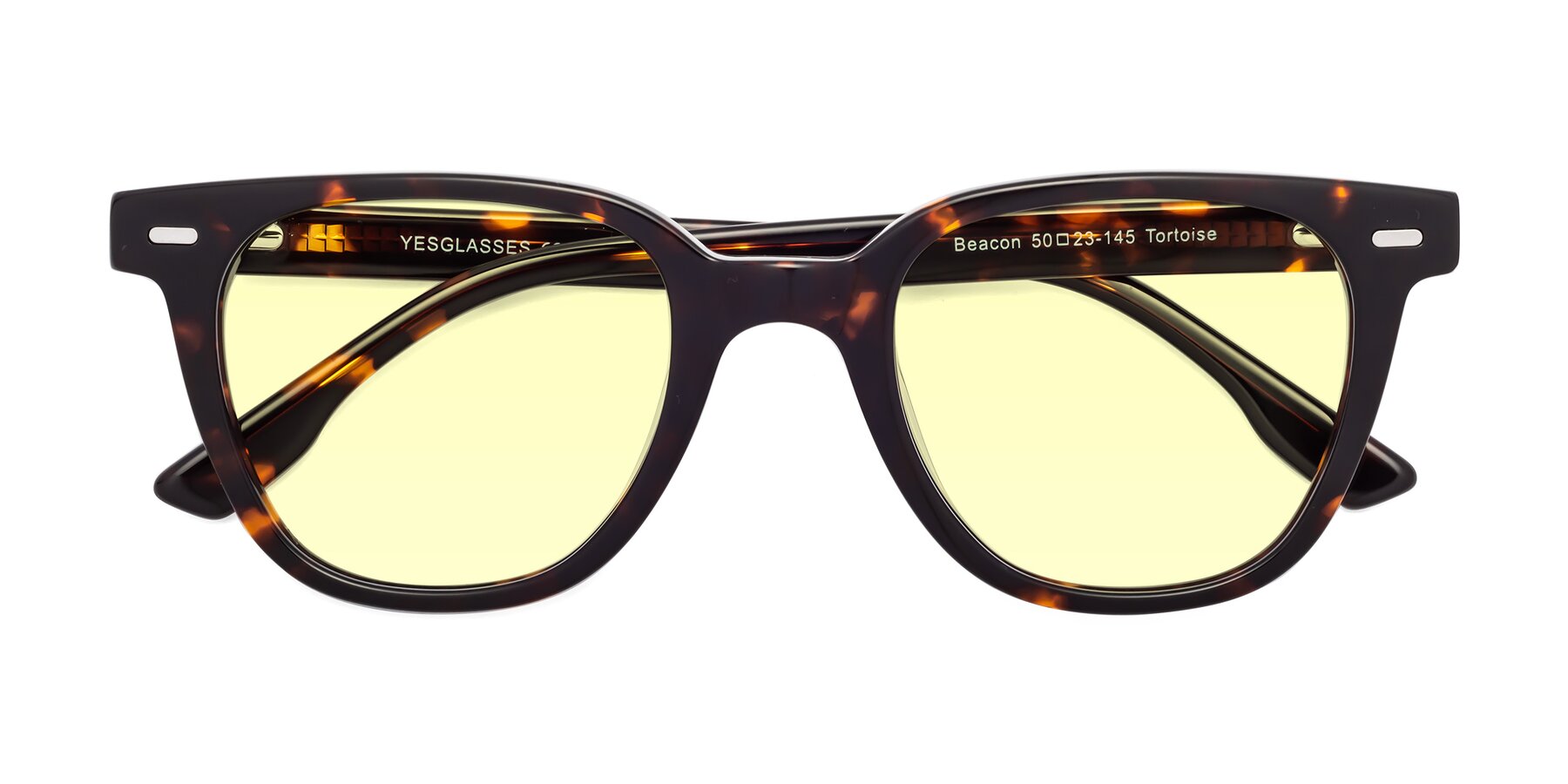 Folded Front of Beacon in Tortoise with Light Yellow Tinted Lenses