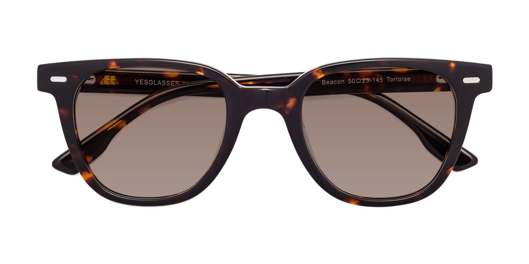 Folded Front of Beacon in Tortoise with Medium Brown Tinted Lenses