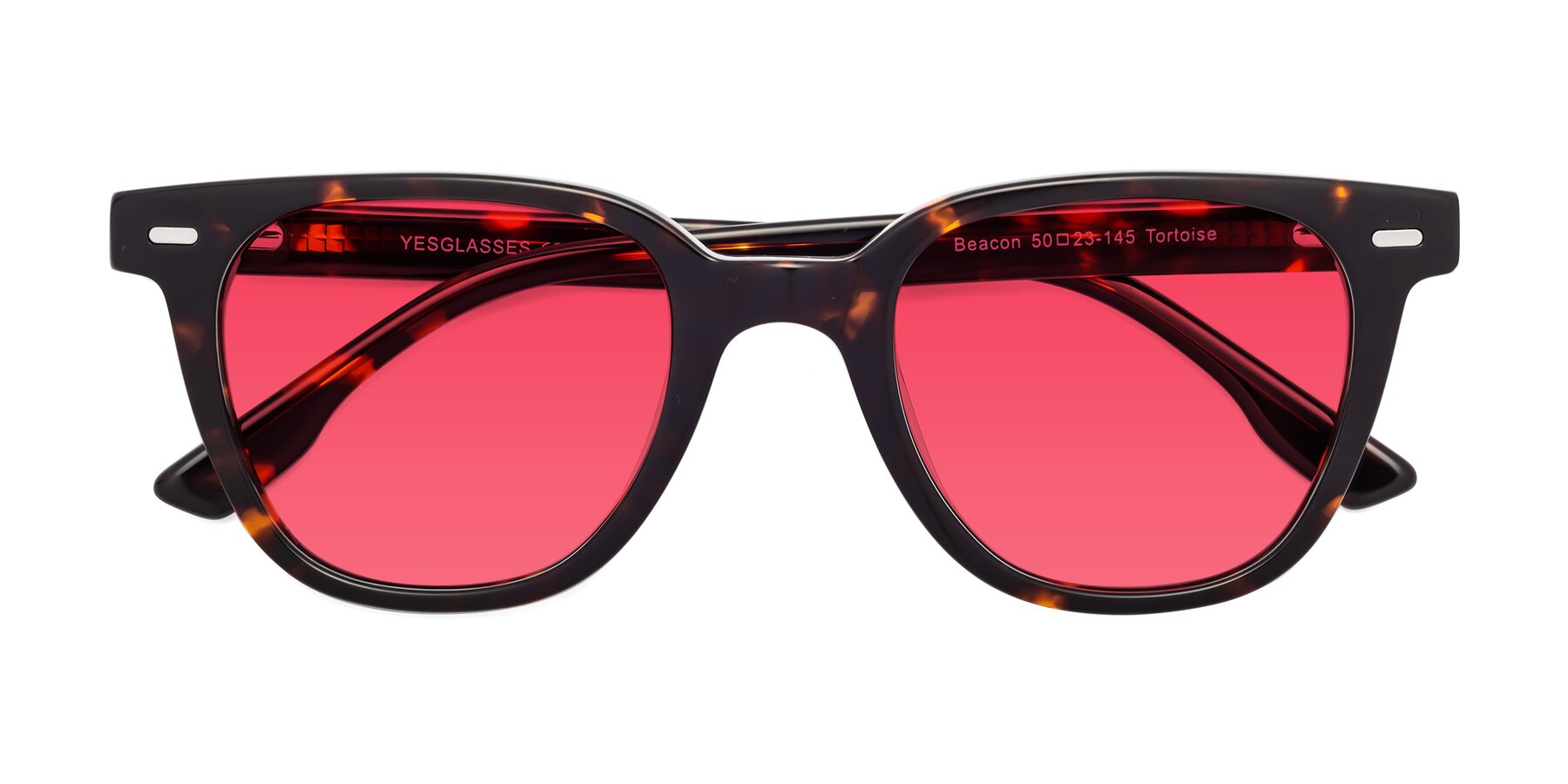 Folded Front of Beacon in Tortoise with Red Tinted Lenses