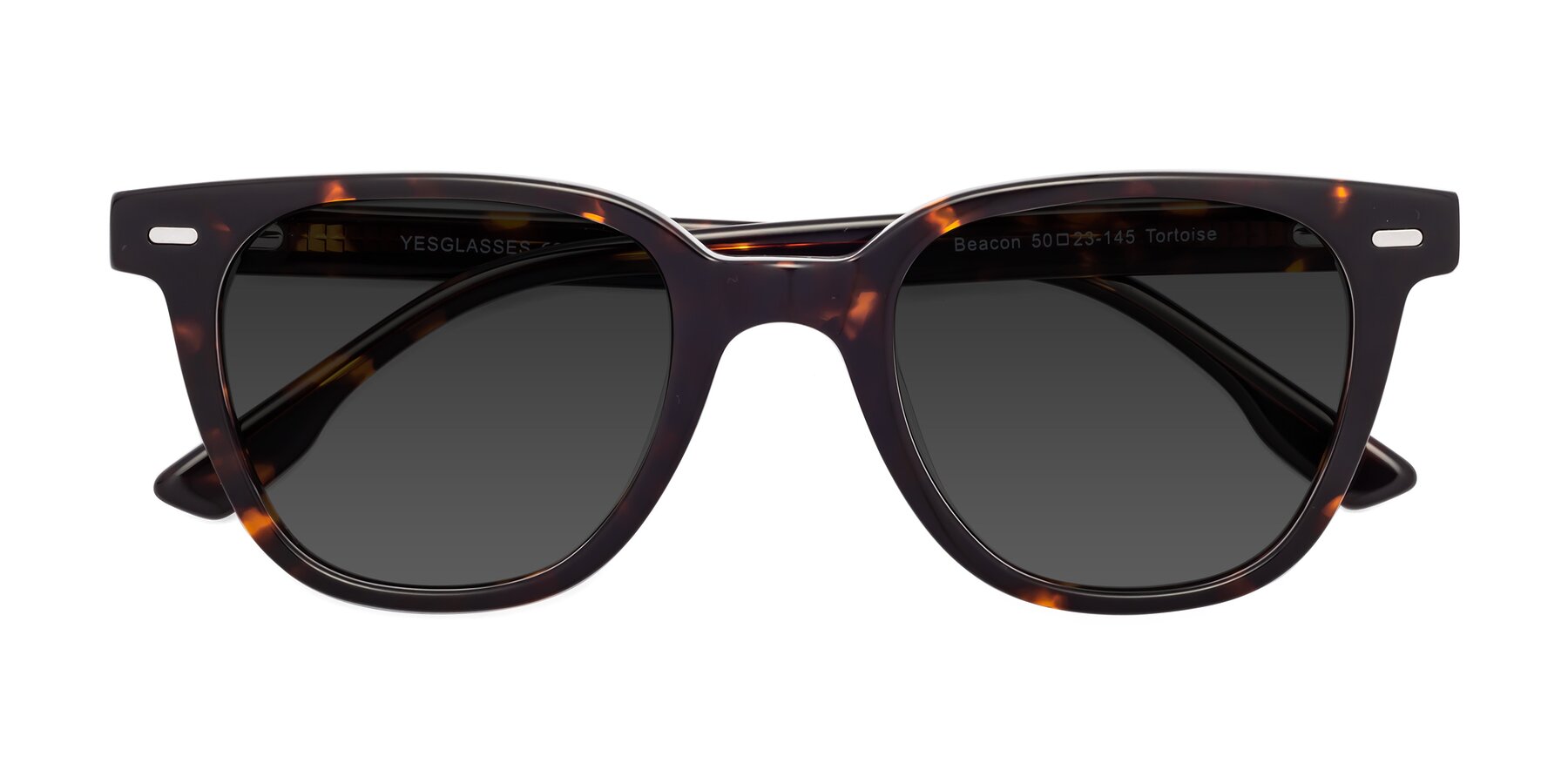 Folded Front of Beacon in Tortoise with Gray Tinted Lenses