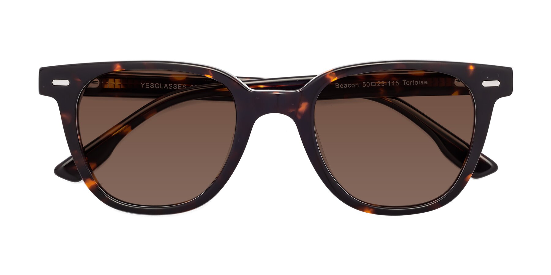 Folded Front of Beacon in Tortoise with Brown Tinted Lenses