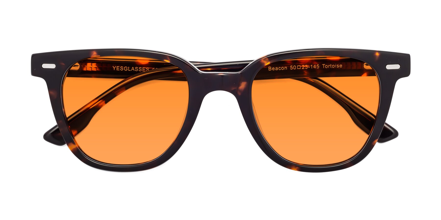 Folded Front of Beacon in Tortoise with Orange Tinted Lenses