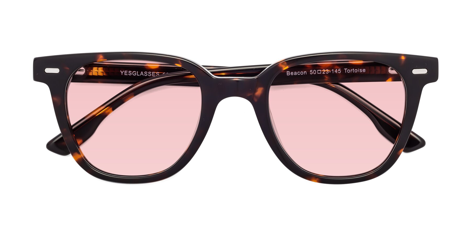 Folded Front of Beacon in Tortoise with Light Garnet Tinted Lenses