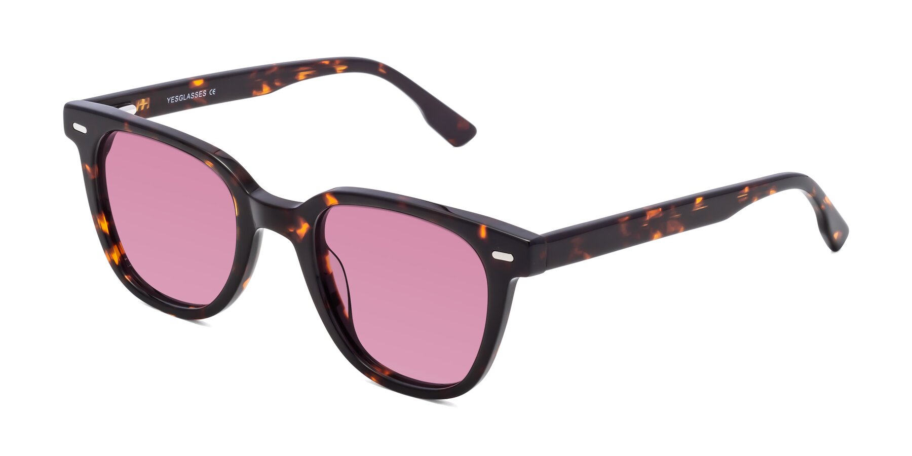 Angle of Beacon in Tortoise with Medium Wine Tinted Lenses