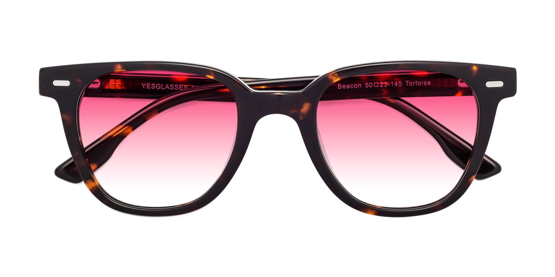 Folded Front of Beacon in Tortoise with Pink Gradient Lenses