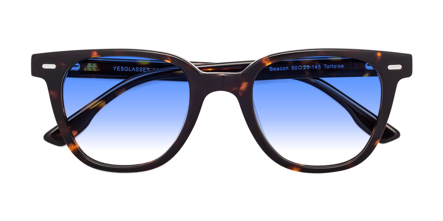Folded Front of Beacon in Tortoise with Blue Gradient Lenses