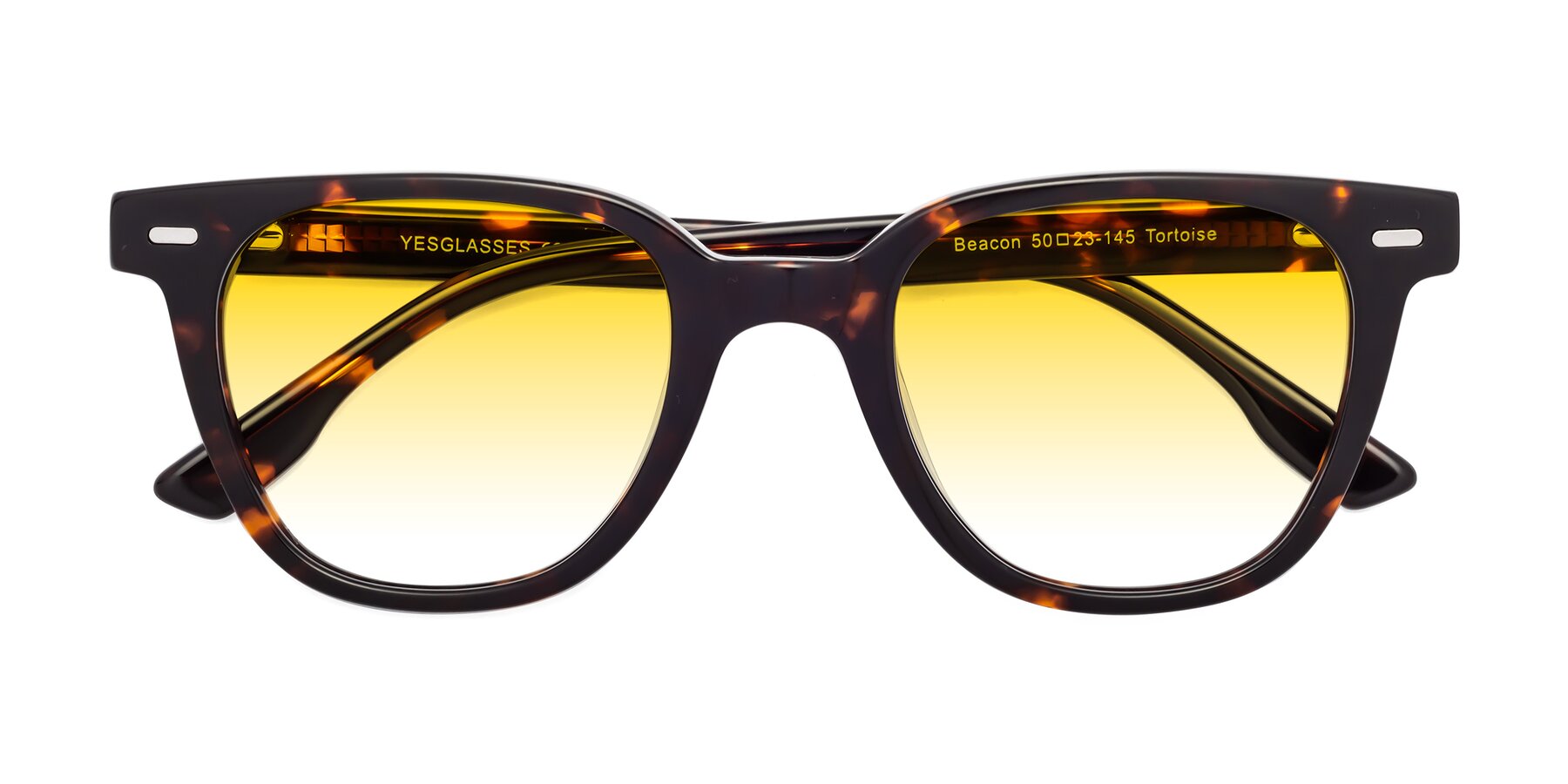 Folded Front of Beacon in Tortoise with Yellow Gradient Lenses