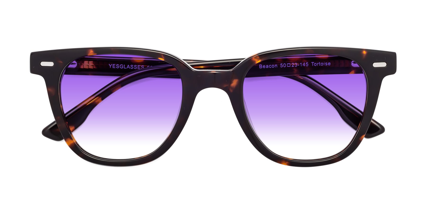 Folded Front of Beacon in Tortoise with Purple Gradient Lenses