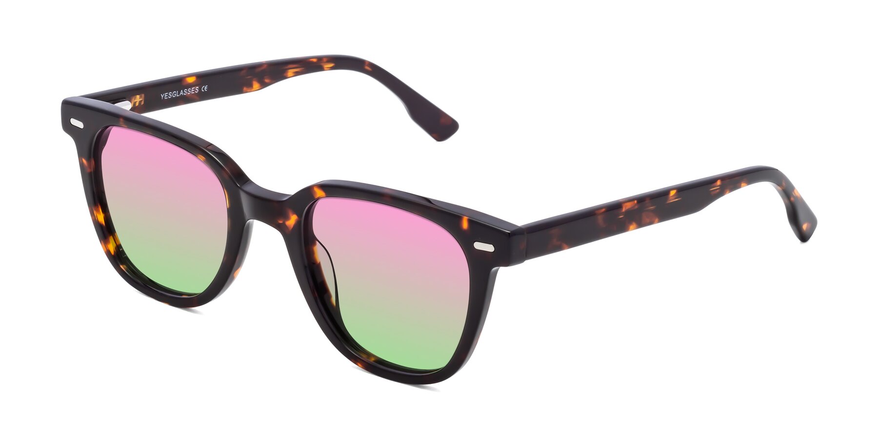 Angle of Beacon in Tortoise with Pink / Green Gradient Lenses