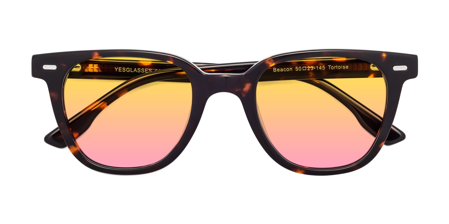Folded Front of Beacon in Tortoise with Yellow / Pink Gradient Lenses