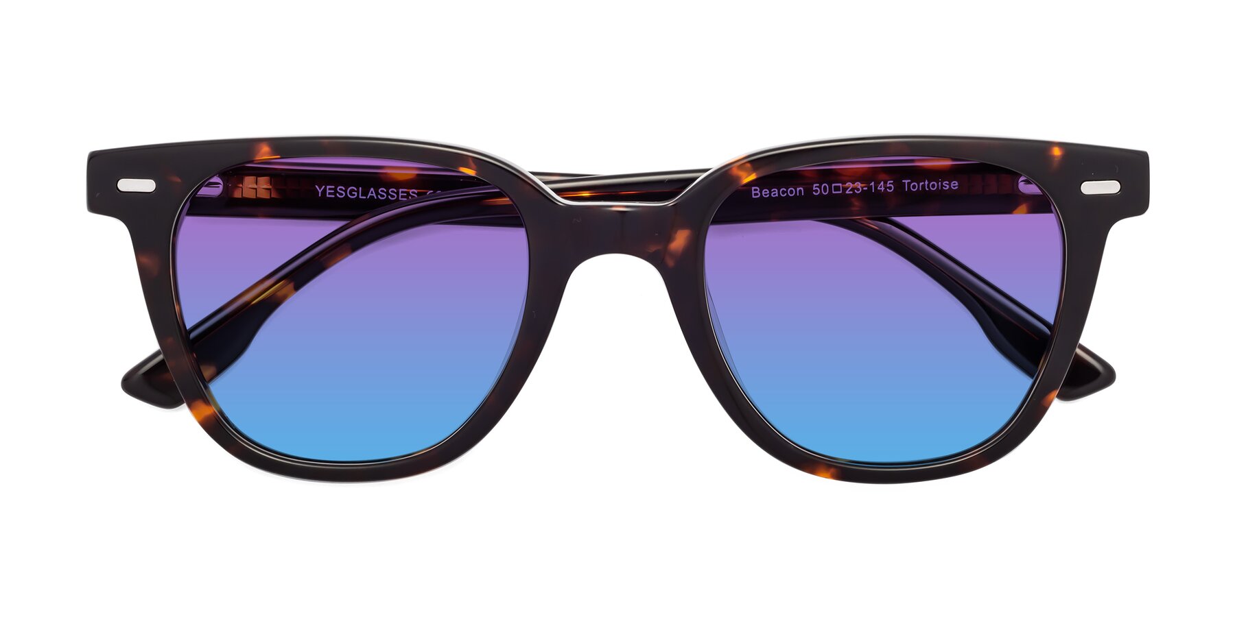 Folded Front of Beacon in Tortoise with Purple / Blue Gradient Lenses