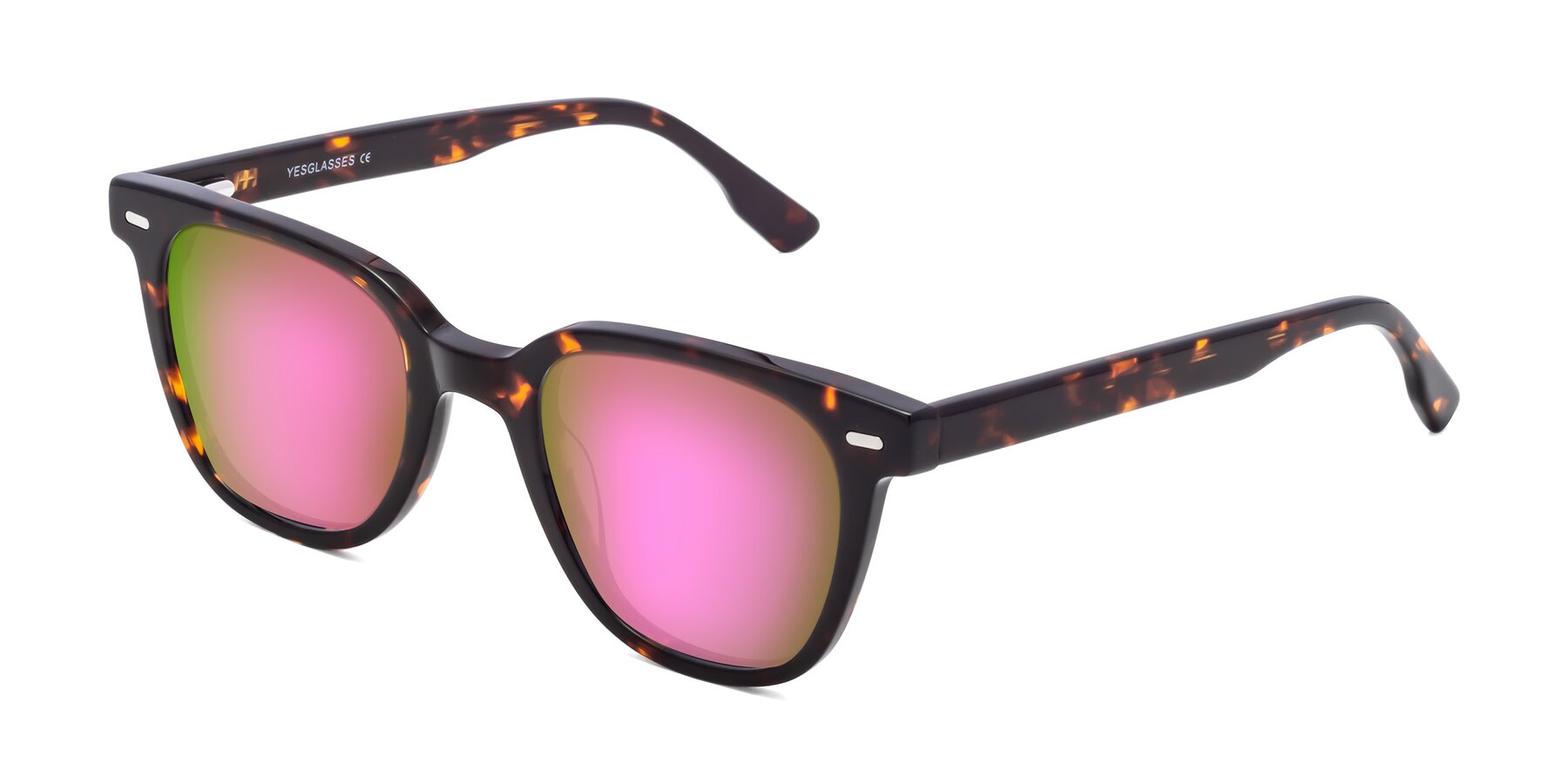 Angle of Beacon in Tortoise with Pink Mirrored Lenses
