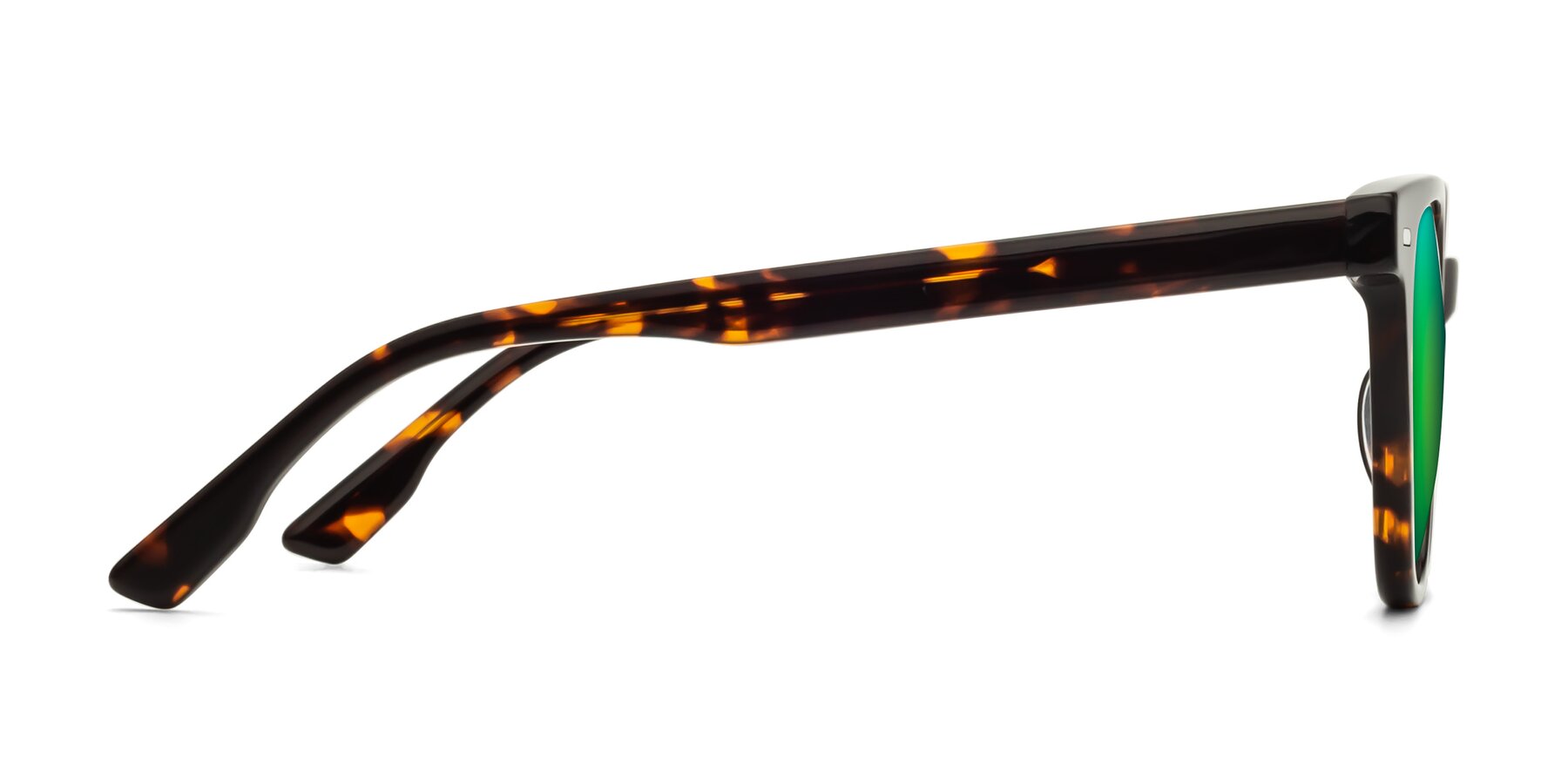 Side of Beacon in Tortoise with Green Mirrored Lenses