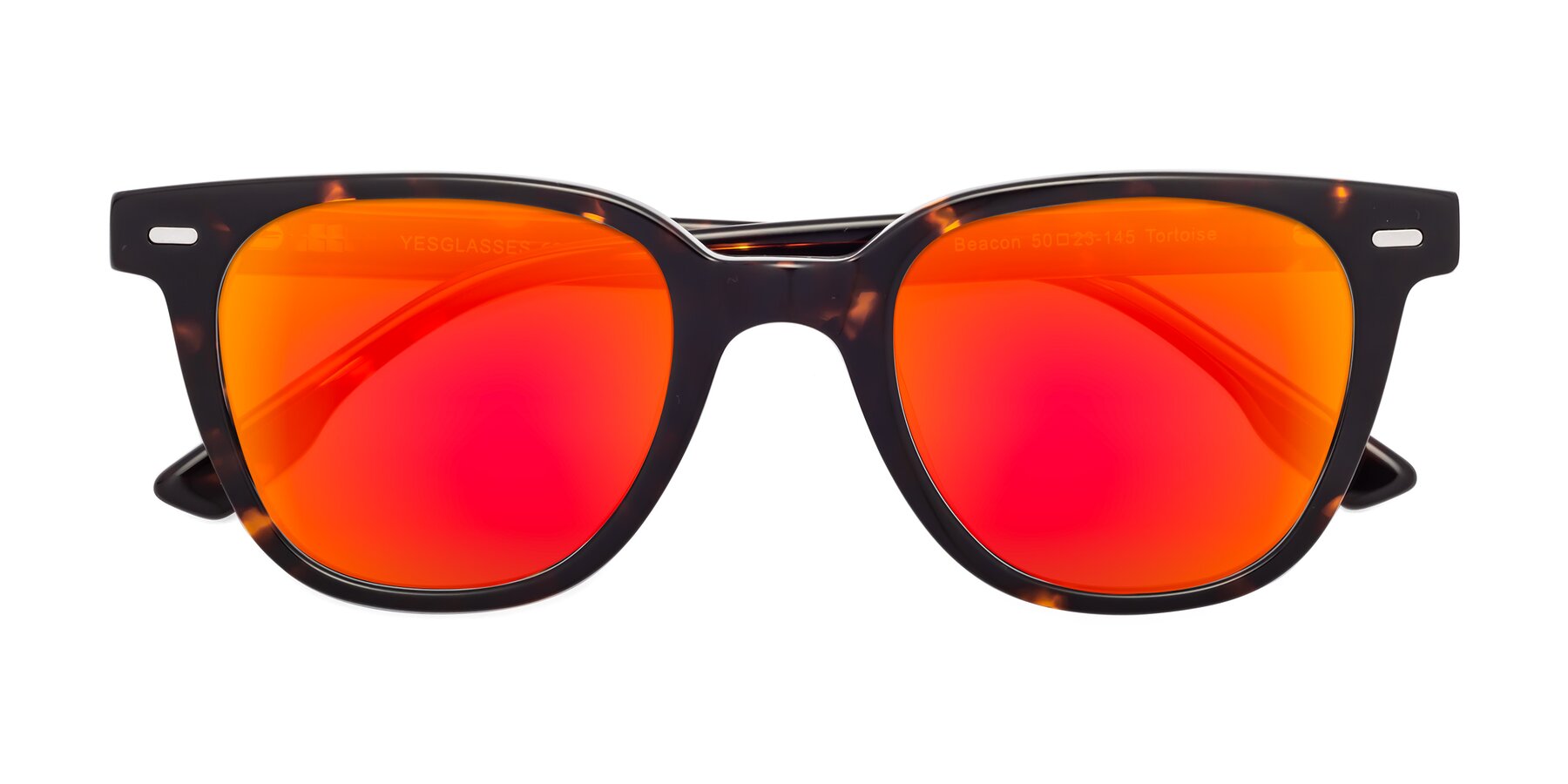 Folded Front of Beacon in Tortoise with Red Gold Mirrored Lenses