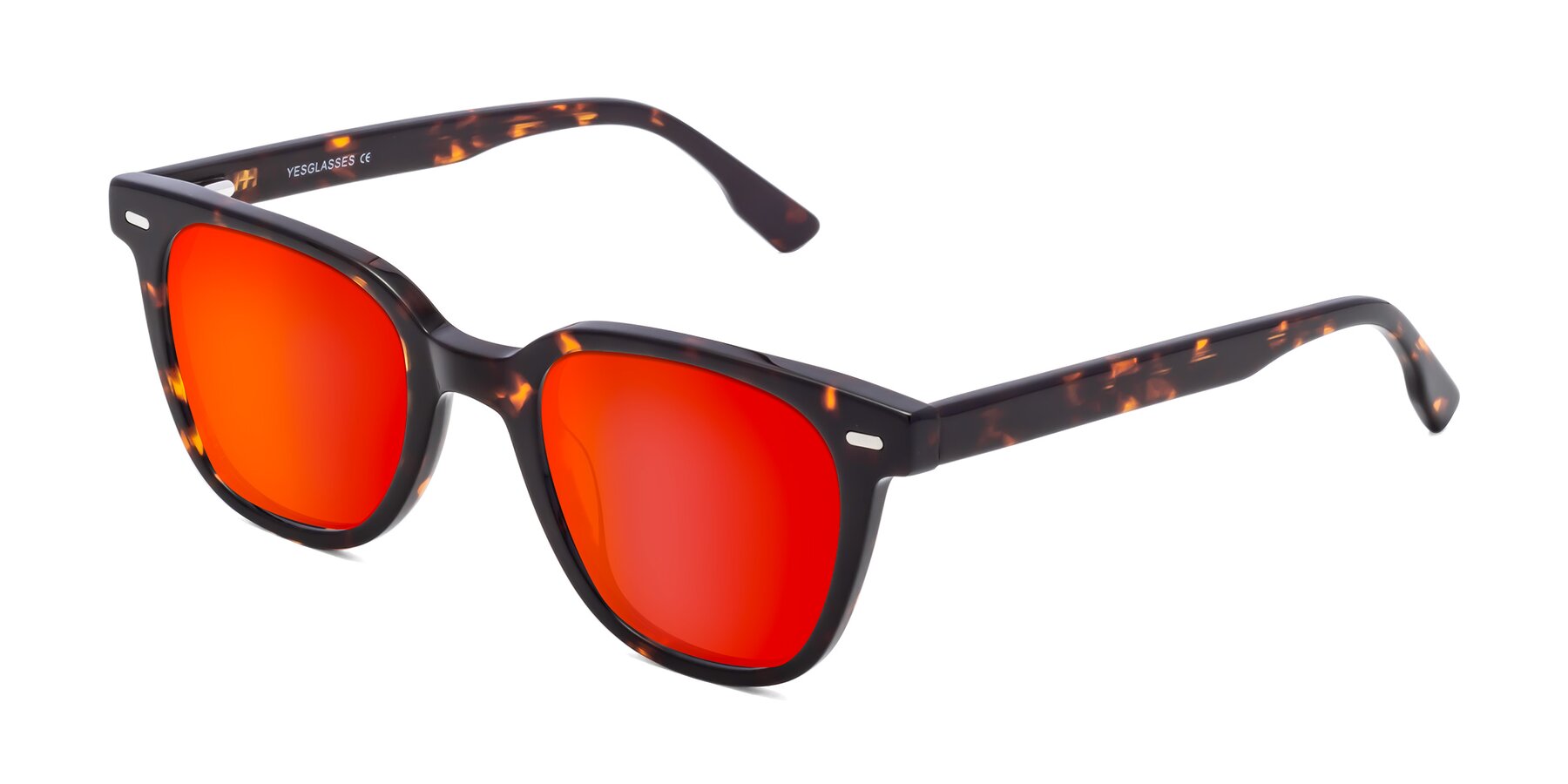 Angle of Beacon in Tortoise with Red Gold Mirrored Lenses